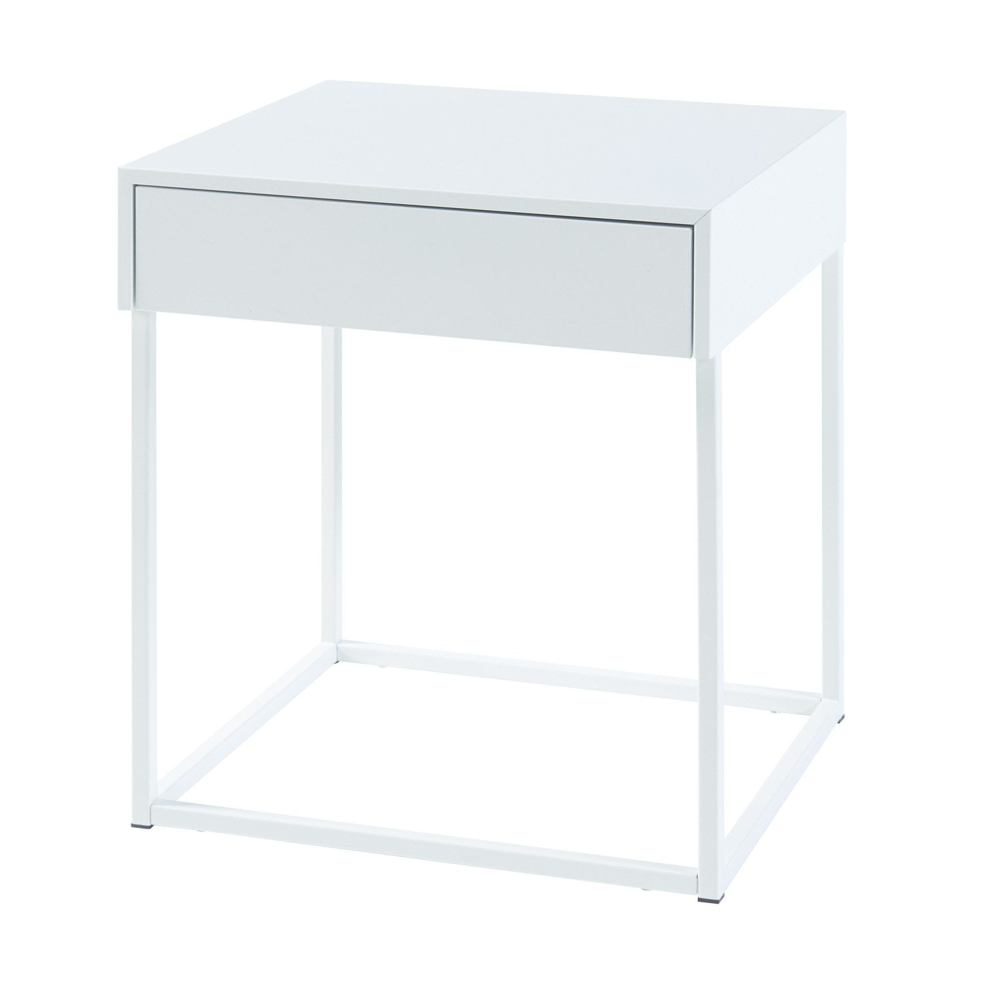 en.casa Beistelltisch, »Rautjärvi« 50x43x41cm aus Stahl Weiß, matt günstig online kaufen