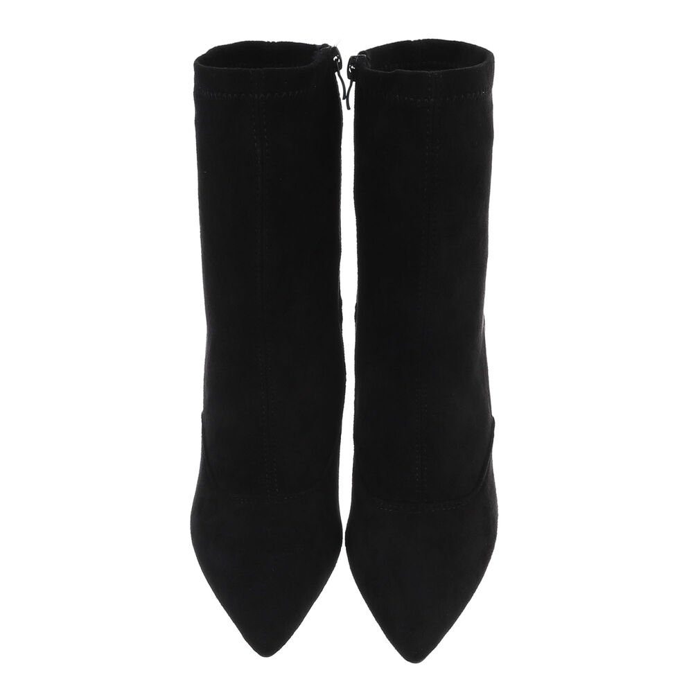 Ital-Design Damen Elegant High-Heel-Stiefelette (85493120) Blockabsatz High-Heel Stiefeletten in Schwarz