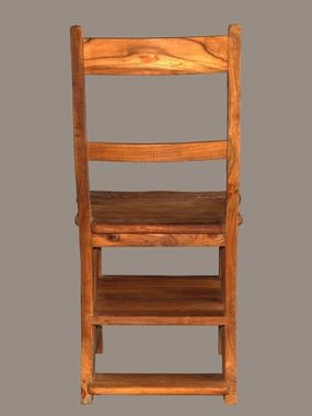 moebelfaktor Esszimmerstuhl Leiterstuhl Teakholz geölt (1 St), Leiter und Stuhl in einem, komplett montiert geliefert