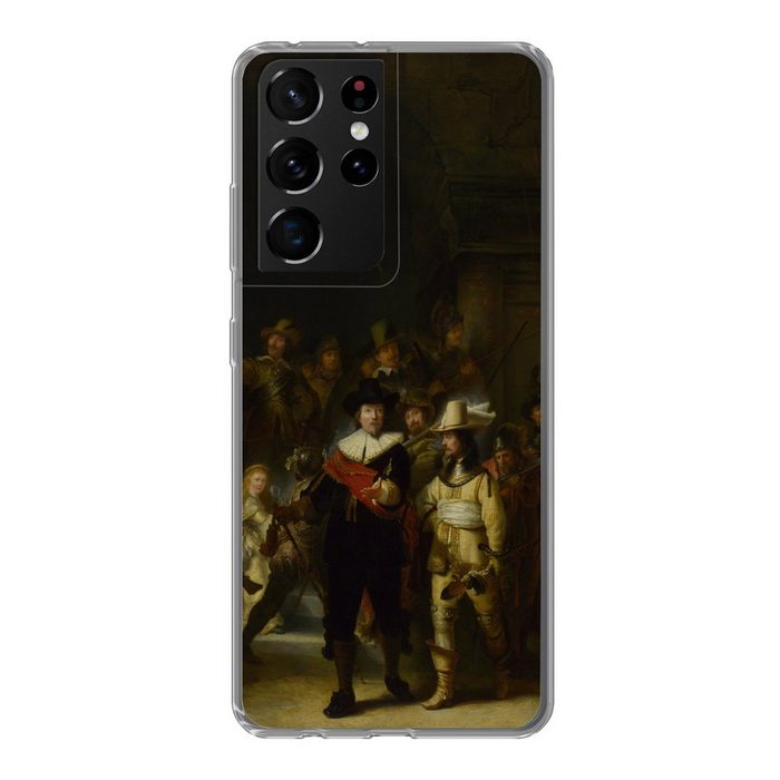 MuchoWow Handyhülle Die Nachtwache - Gemälde von Rembrandt van Rijn Phone Case Handyhülle Samsung Galaxy S21 Ultra Silikon Schutzhülle