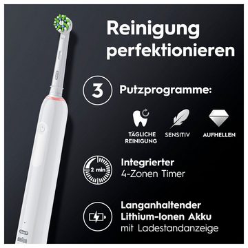 Oral-B Elektrische Zahnbürste Pro 3 3000 Special Edition, Aufsteckbürsten: 1 St., 360°-Andruckkontrolle