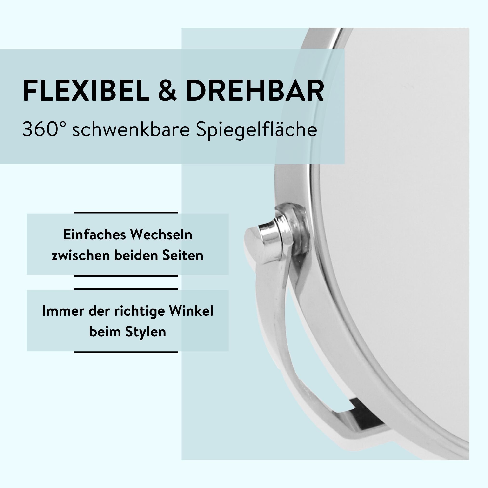 PARSA Beauty Standspiegel Essential Reise-Standspiegel, 5-fach Vergrößerung in Silber – Bild 4 von 5