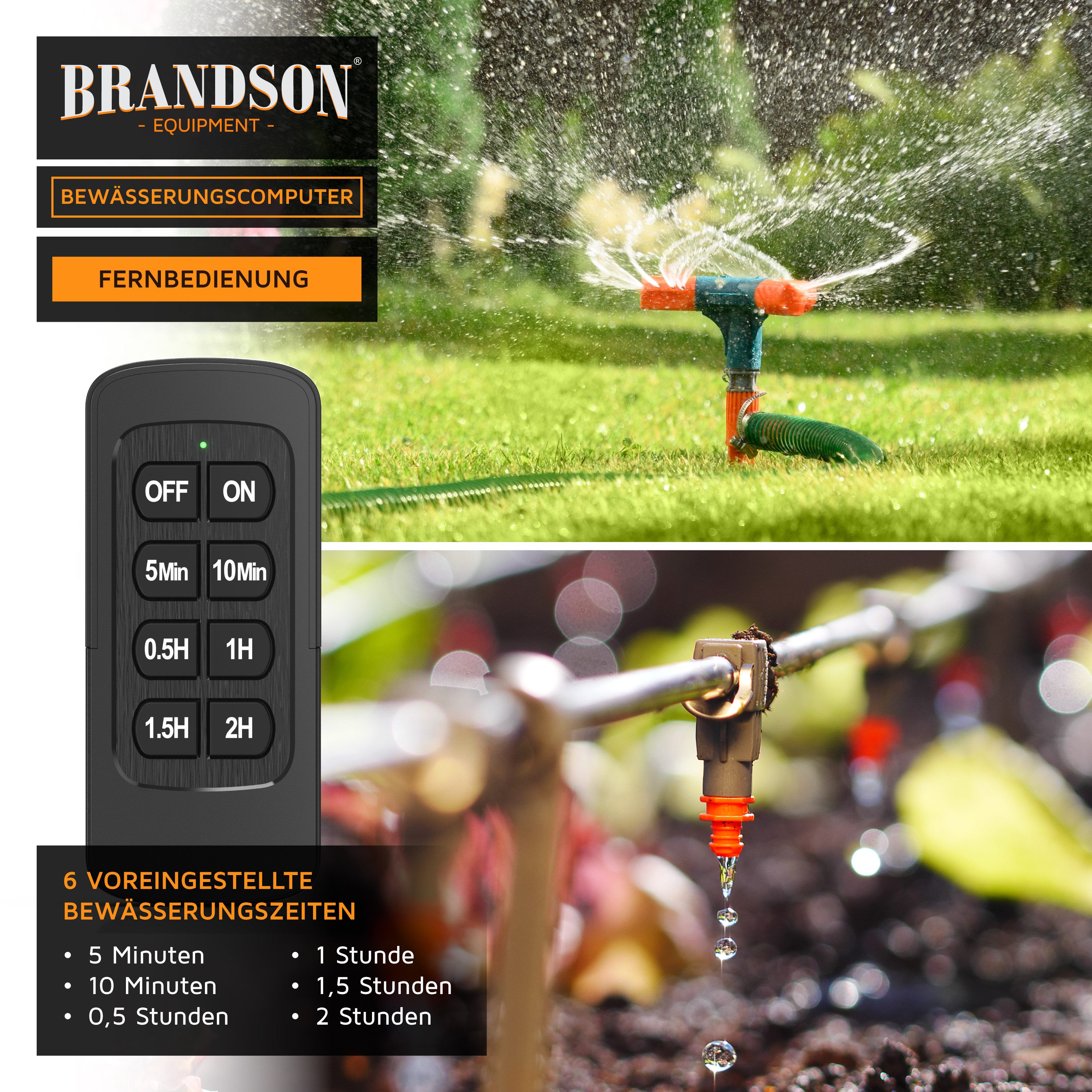 Brandson Bewässerungscomputer Funk Fernbedienung, automatische Bewässerungsanlage, Gartenbewässerung, (1-tlg), Bewässerung für Balkon Garten Terrasse, 6 Zeitstu – Bild 5 von 5