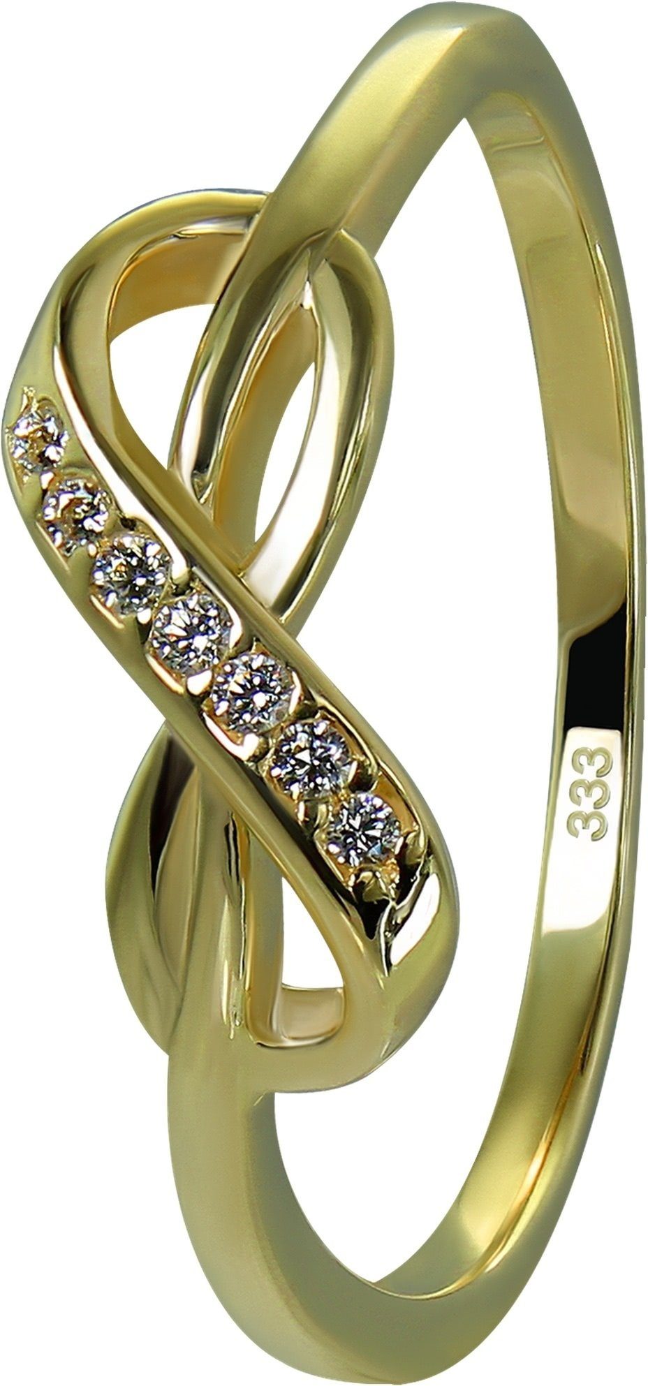 GoldDream Goldring GoldDream Gold Ring Infinity Gr.60 (Fingerring), Damen Ring Infinity 333 Gelbgold - 8 Karat, Farbe: gold, weiß