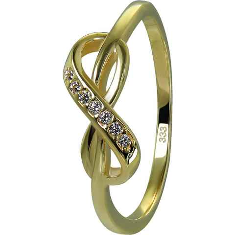 GoldDream Goldring GoldDream Gold Ring Infinity Gr.56 (Fingerring), Damen Ring Infinity, 56 (17,8), 333 Gelbgold - 8 Karat, gold, weiß