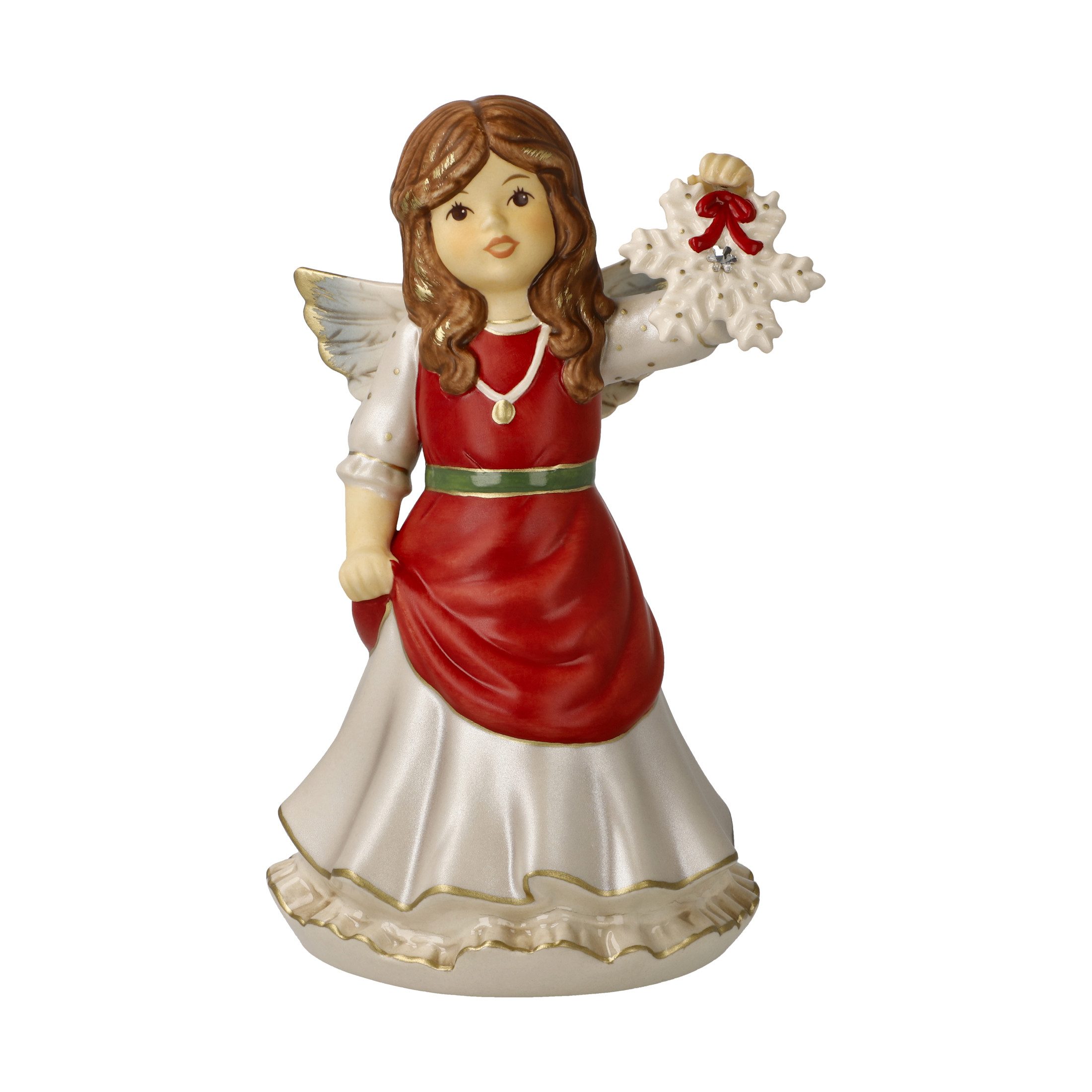 Dekomiro Engelfigur Engel Zauberhafte Eisblume 20025 mit Musikwerk Spieluhr, Weihnachtsfigur, Engelfigur