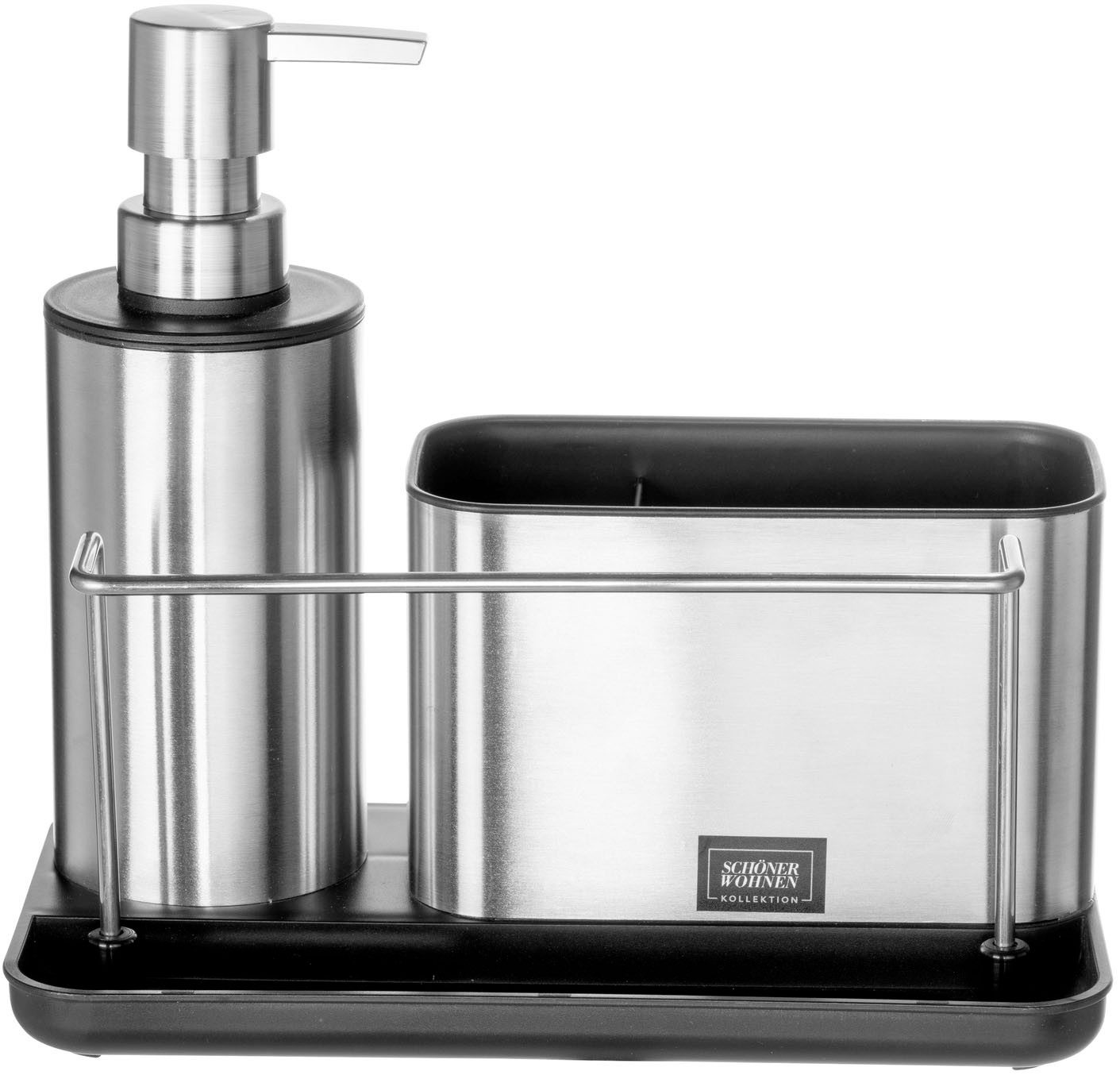 SCHÖNER WOHNEN-Kollektion Küchenorganizer-Set SHIRLEY, (1-tlg), Spülorganizer mit Spülspender aus Edelstahl – Bild 5 von 5