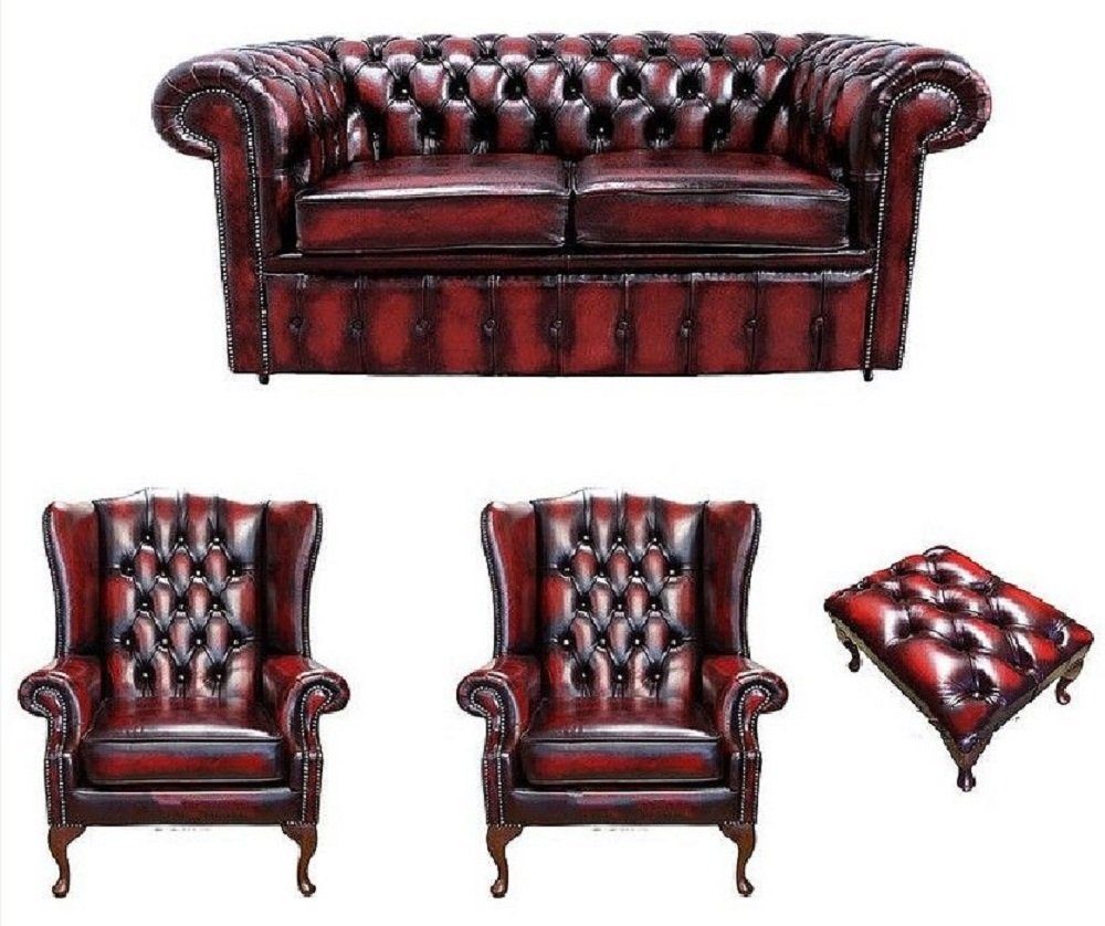 Komplett in Textil JVmoebel Chesterfield Made Sofa Leder Set, Europe Chesterfield Sofagarnitur