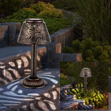 Globo LED Gartenleuchte, LED-Leuchtmittel fest verbaut, 2er Set LED Solar Lampen Garten Terrassen Weg Steck Erdspieß Tisch