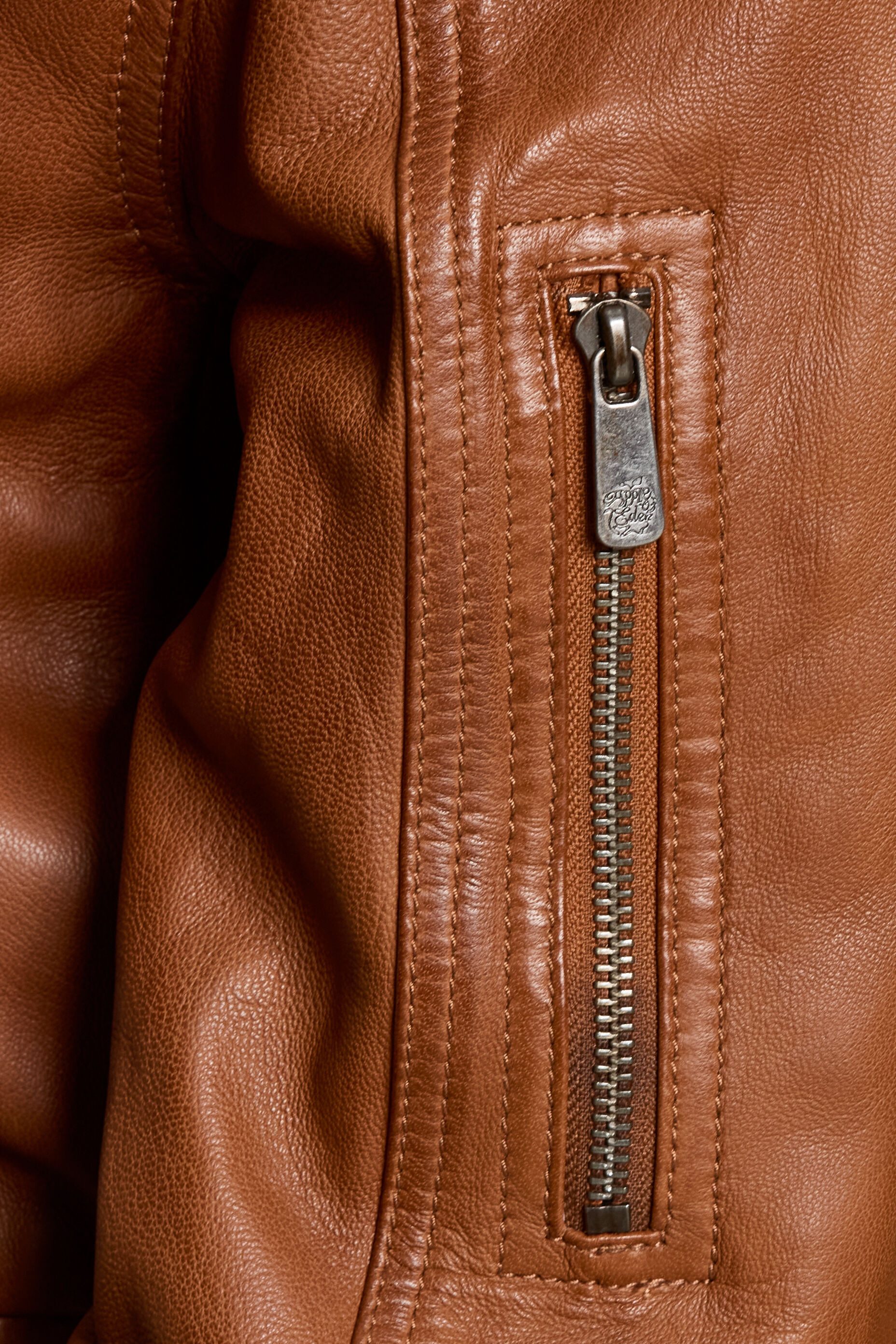Apple of Eden Lederjacke (1-St) hüftlang, mit Kapuze