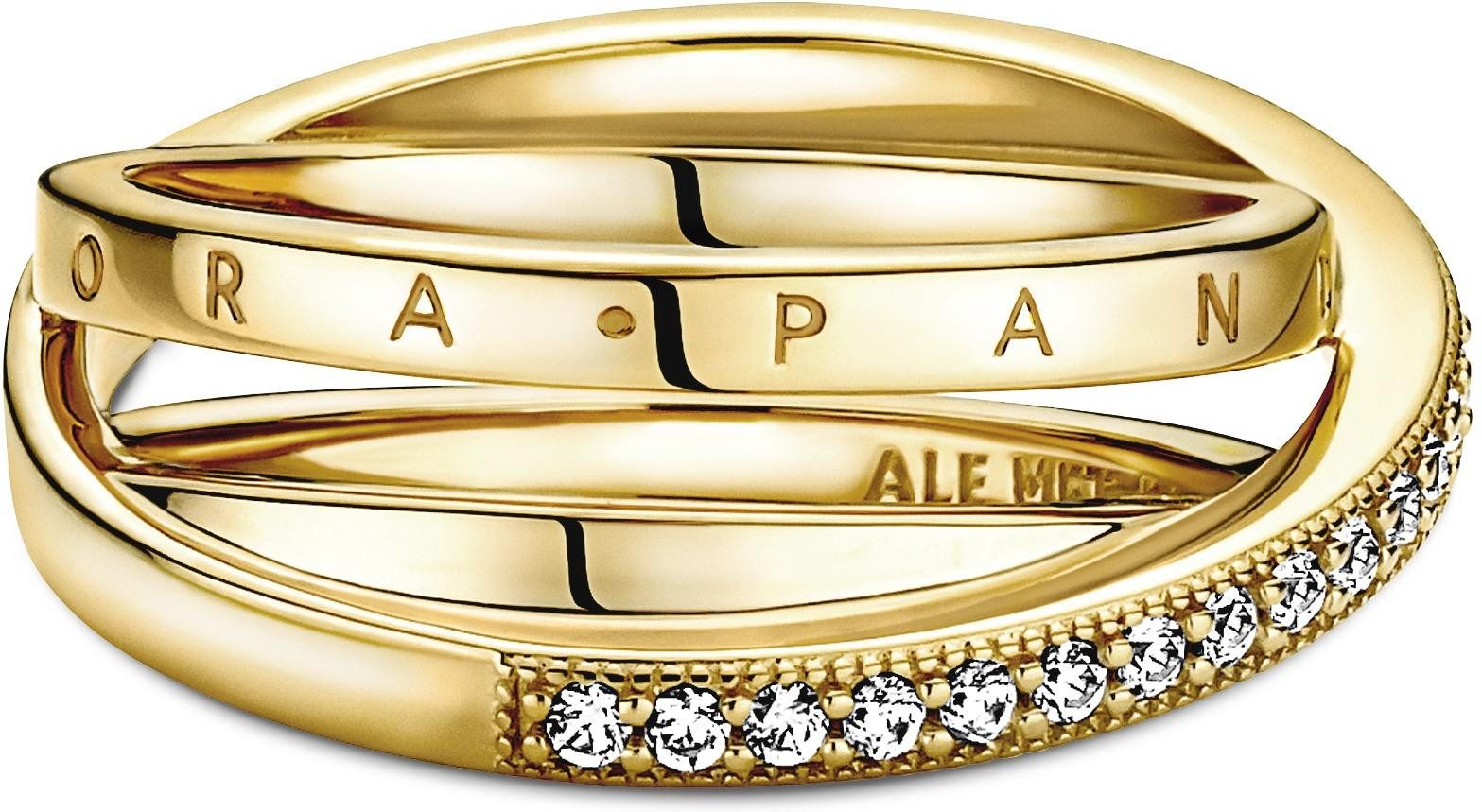 Pandora Fingerring Pandora Dreifach gekreuzter Pavé-Ring 169057C01 Damenring