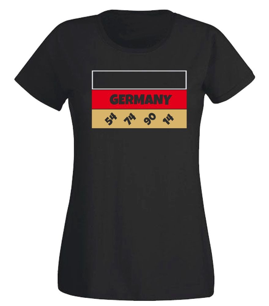 G-graphics T-Shirt Deutschland Flagge – 54 / 74 / 90 / 14 Slim-fit Damen T-Shirt mit einem Motiv für den echten Fan