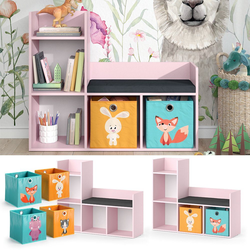 Vicco Sitzbank Luigi, Rosa, 107.2 x 88.6 cm mit 2 Faltboxen (bunt) (1-St)