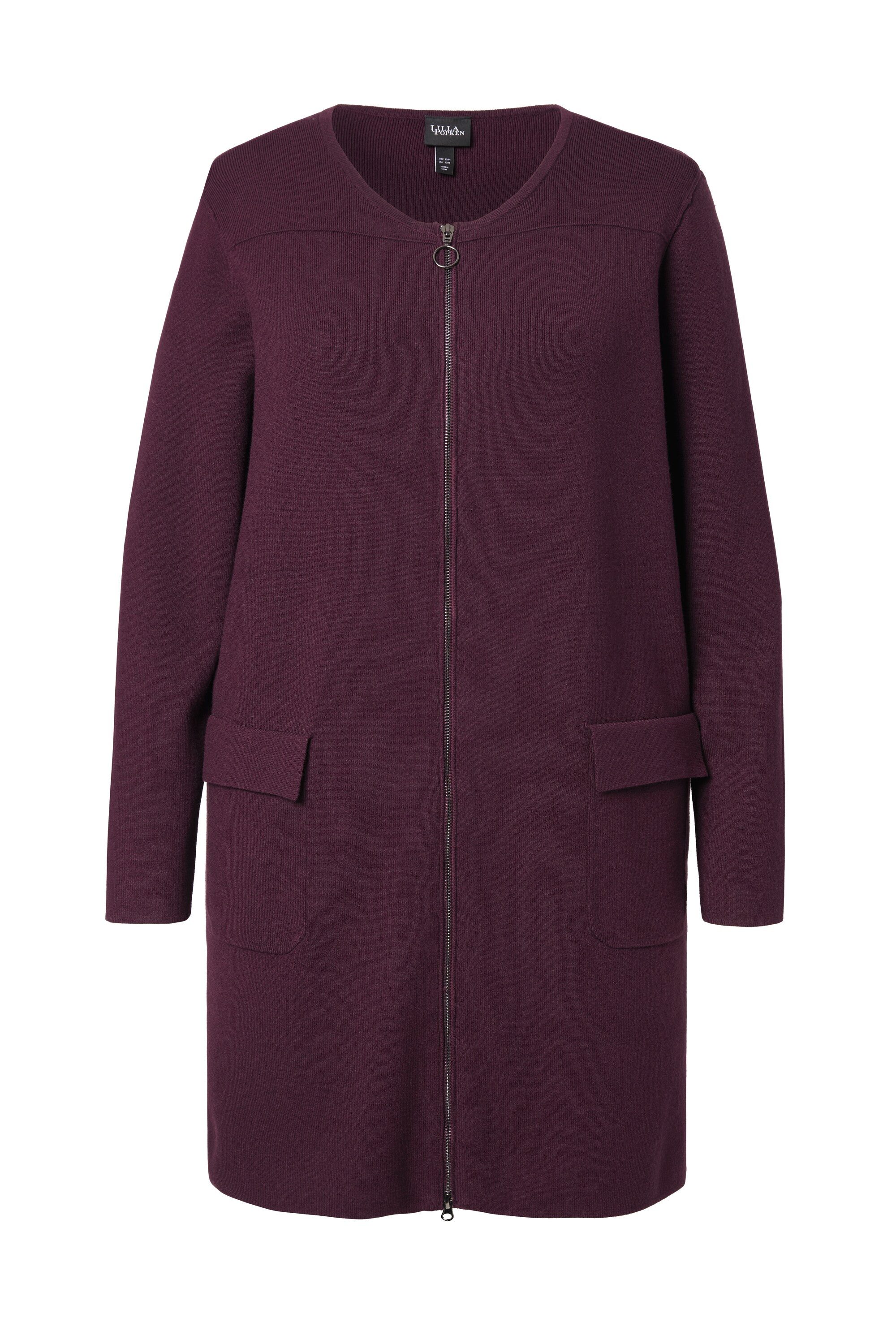 Ulla Popken Strickjacke Strickjacke Feinripp Rundhals günstig online kaufen