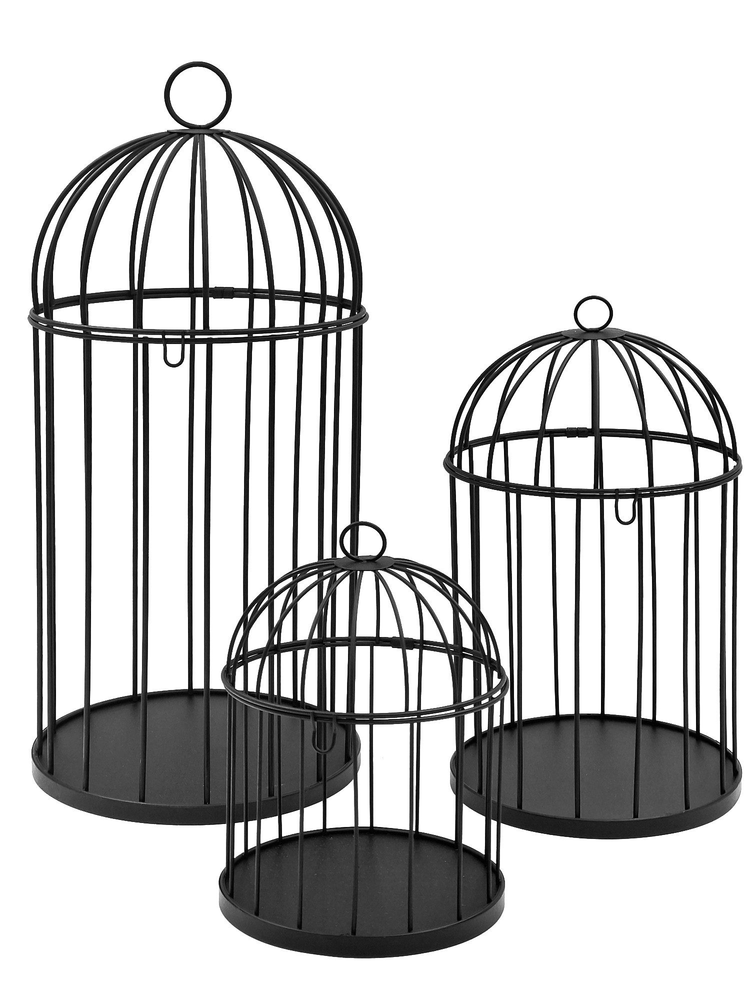 matrasa Dekoobjekt Deko Vogelkäfige im 3er Set – Metall Deko Käfig Schwarz Tischdeko (Set, 3-tlg), ideal für Weihnachten, Ostern, Hochzeit