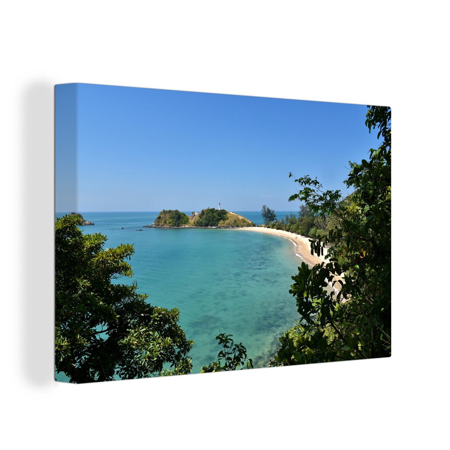 OneMillionCanvasses® Leinwandbild Blick auf das Meer im Nationalpark Koh Lanta in Thailand, (1 St), Wandbild Leinwandbilder, Aufhängefertig, Wanddeko, 30x20 cm