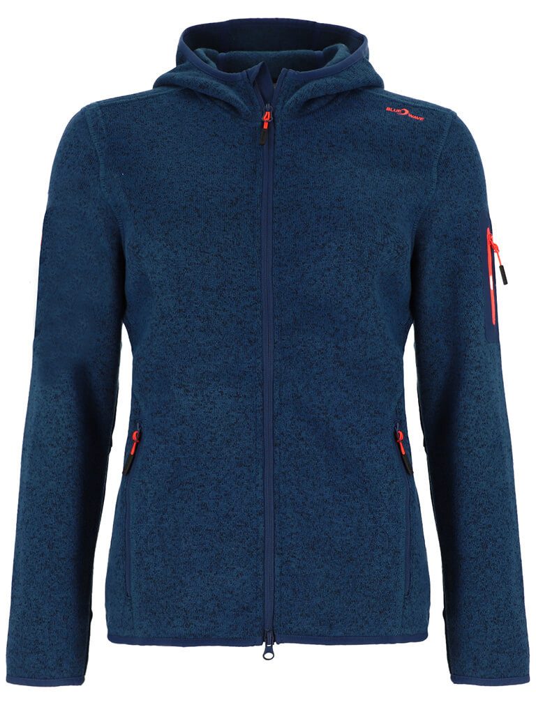 Fleece Jacket Damen Fleecejacke Blau Blue Wave Strickfleecejacke