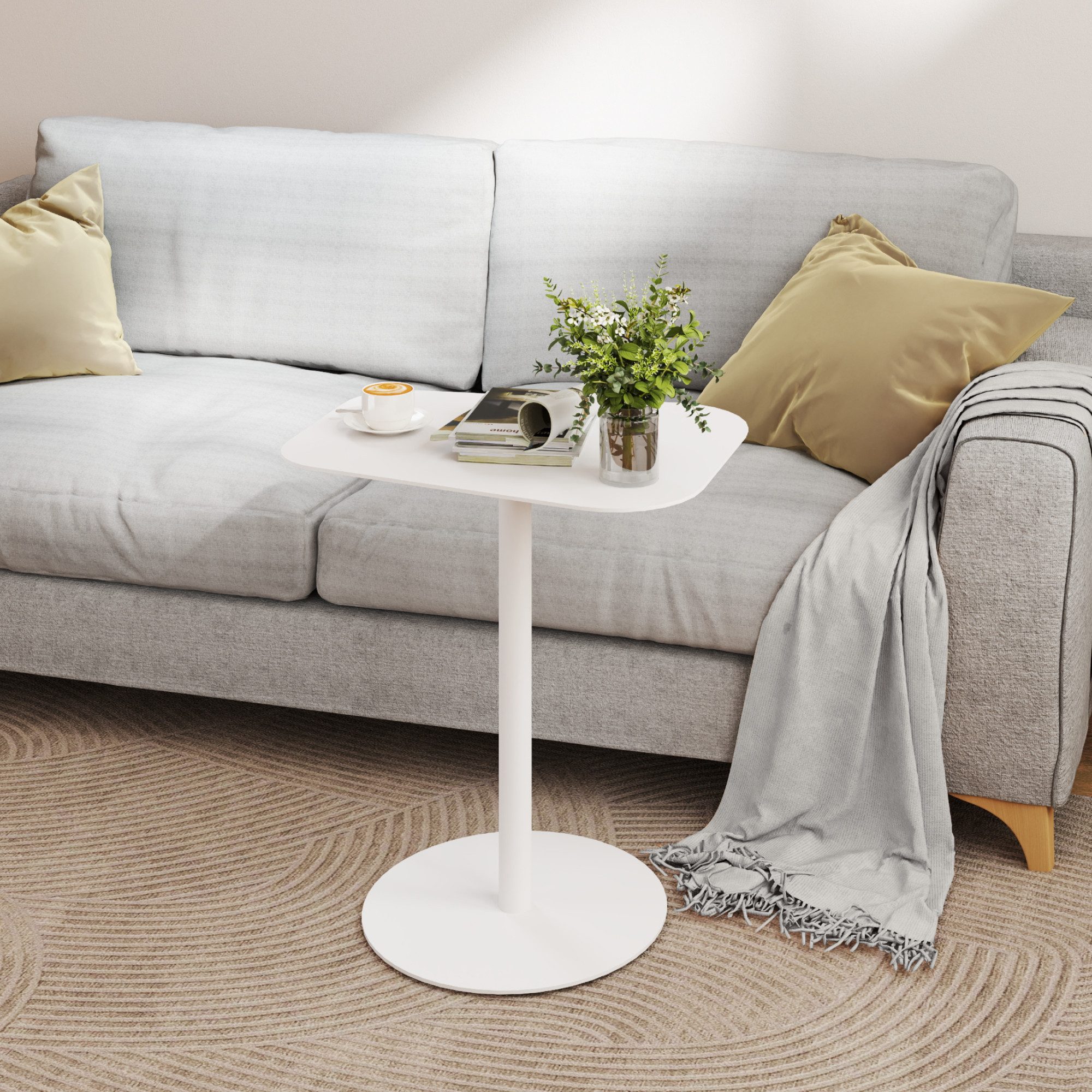 FLEXISPOT Ablagetisch Beistelltisch aus Stahl – Stabil & Farbvielfalt, Gartentisch (für Wohnzimmer, Bett, Balkon oder Garten, – Als Sofatisch, Nachttisch oder Outdoor-Tisch), für drinnen & draußen, einfache Montage, Tragkraft 20 kg