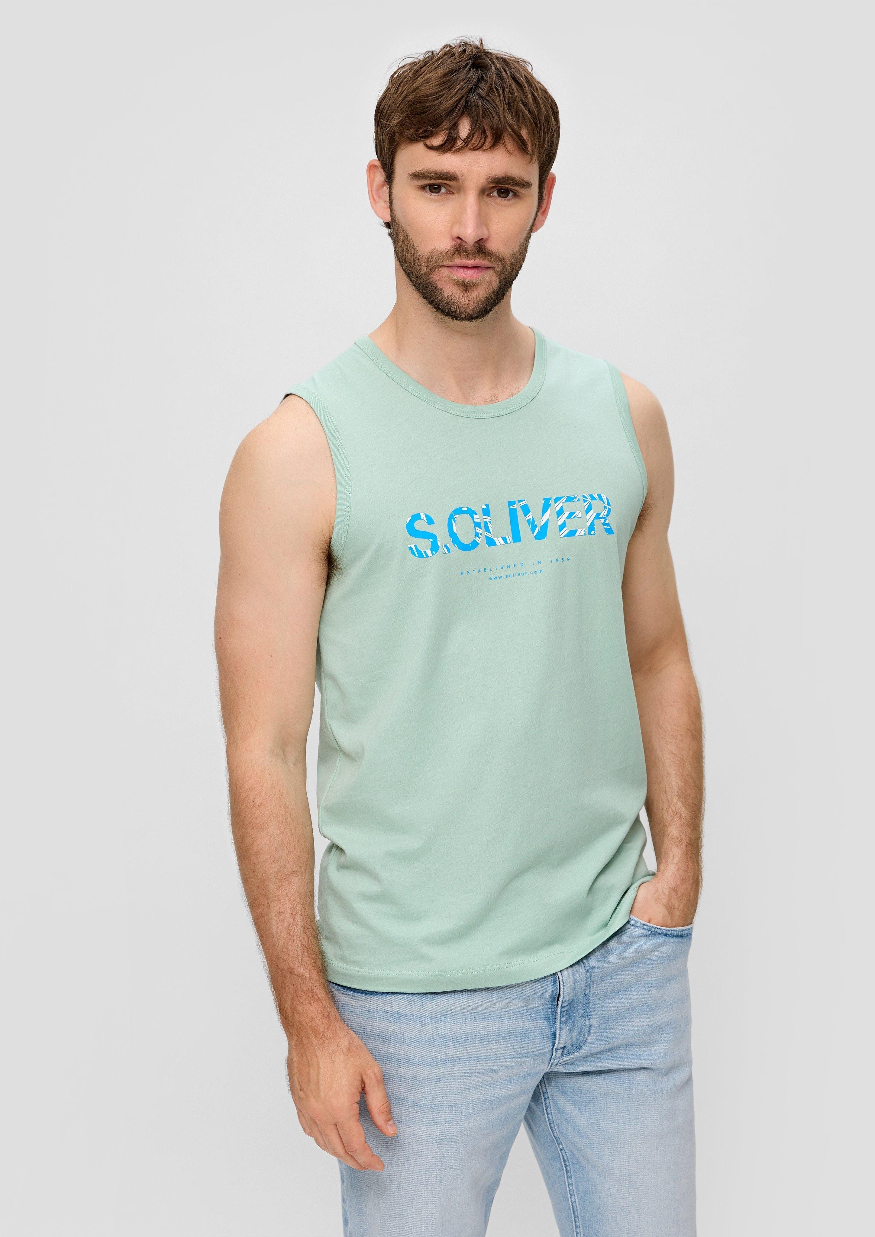 s.Oliver Shirttop Ärmelloses Baumwoll-Shirt mit Frontprint günstig online kaufen
