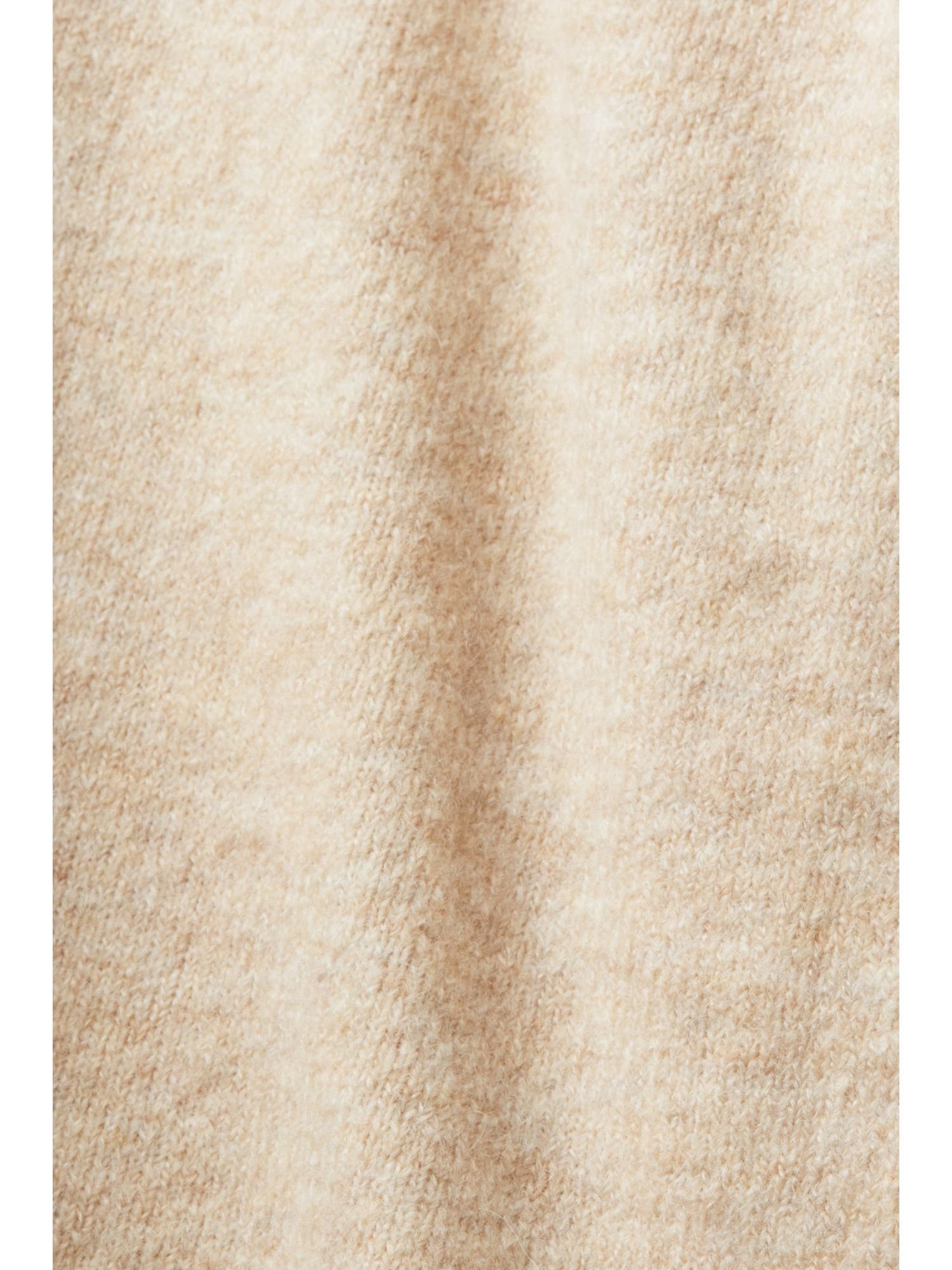 Esprit V-Ausschnitt-Pullover Wollmix-Pullover mit V-Ausschnitt SAND