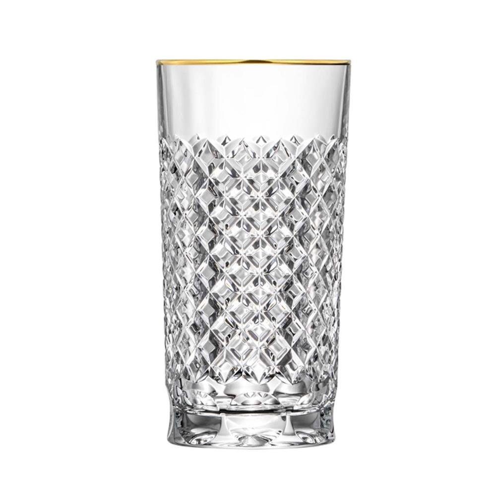 Longdrinkglas Longdrinkglas Karo Gold (14 cm) - Kristallglas mundgeblasen · handgesc
