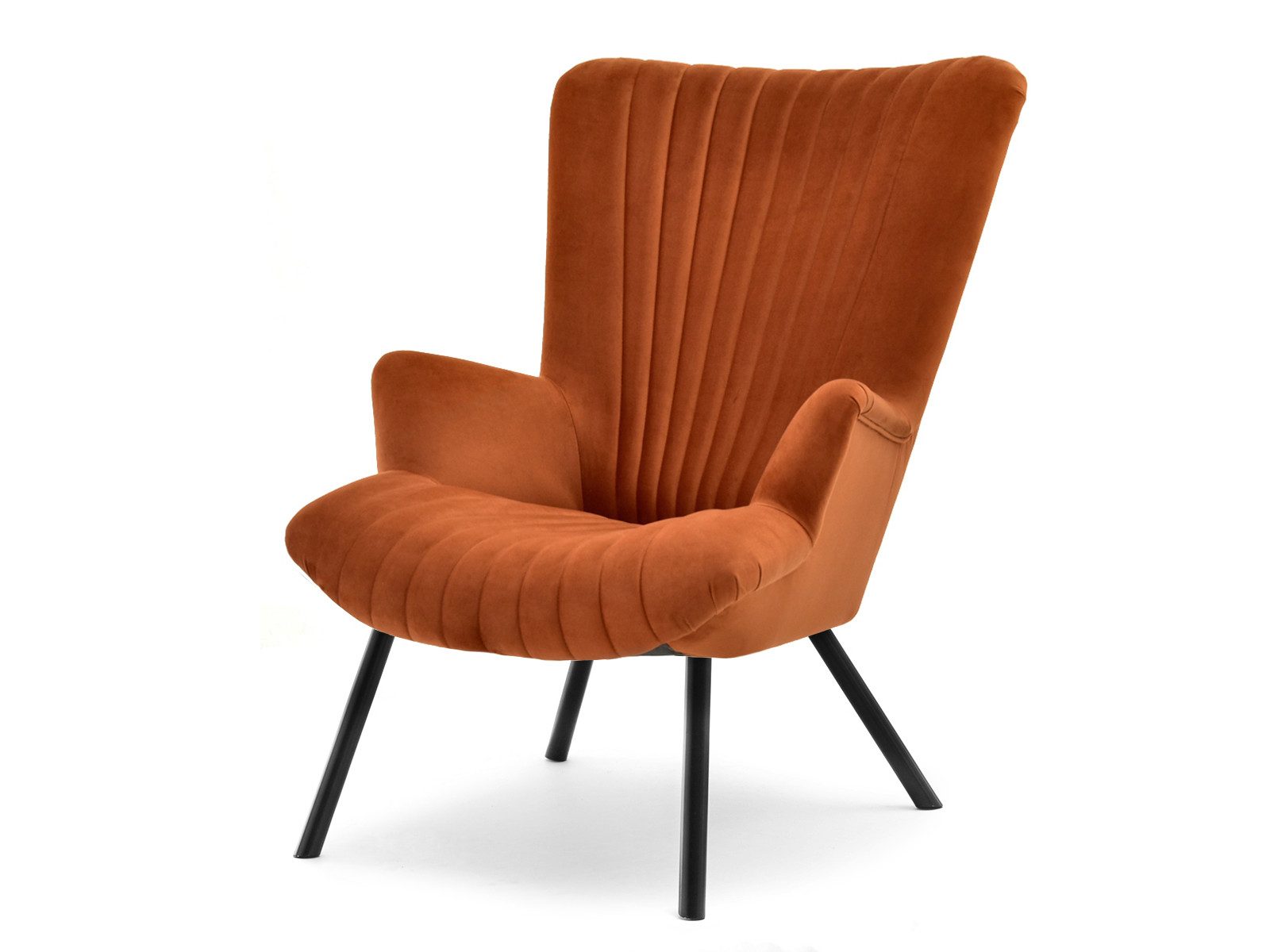 Compleo Sessel ESLO II auf Metallfüße, Relaxsessel, Modern design, Velours