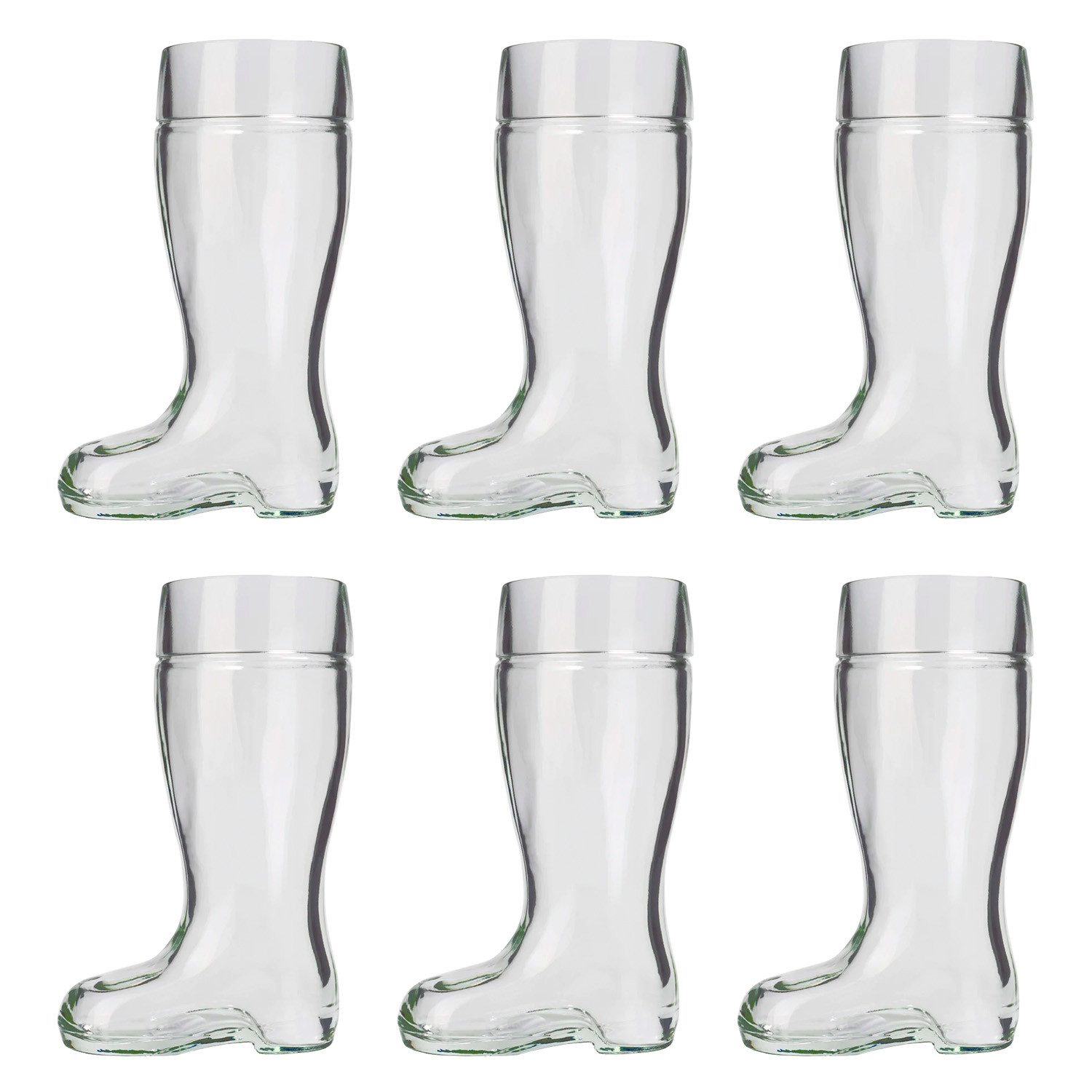 ich-zapfe Bierglas Biergläser, Bierstiefel 6er Set - 1 Liter