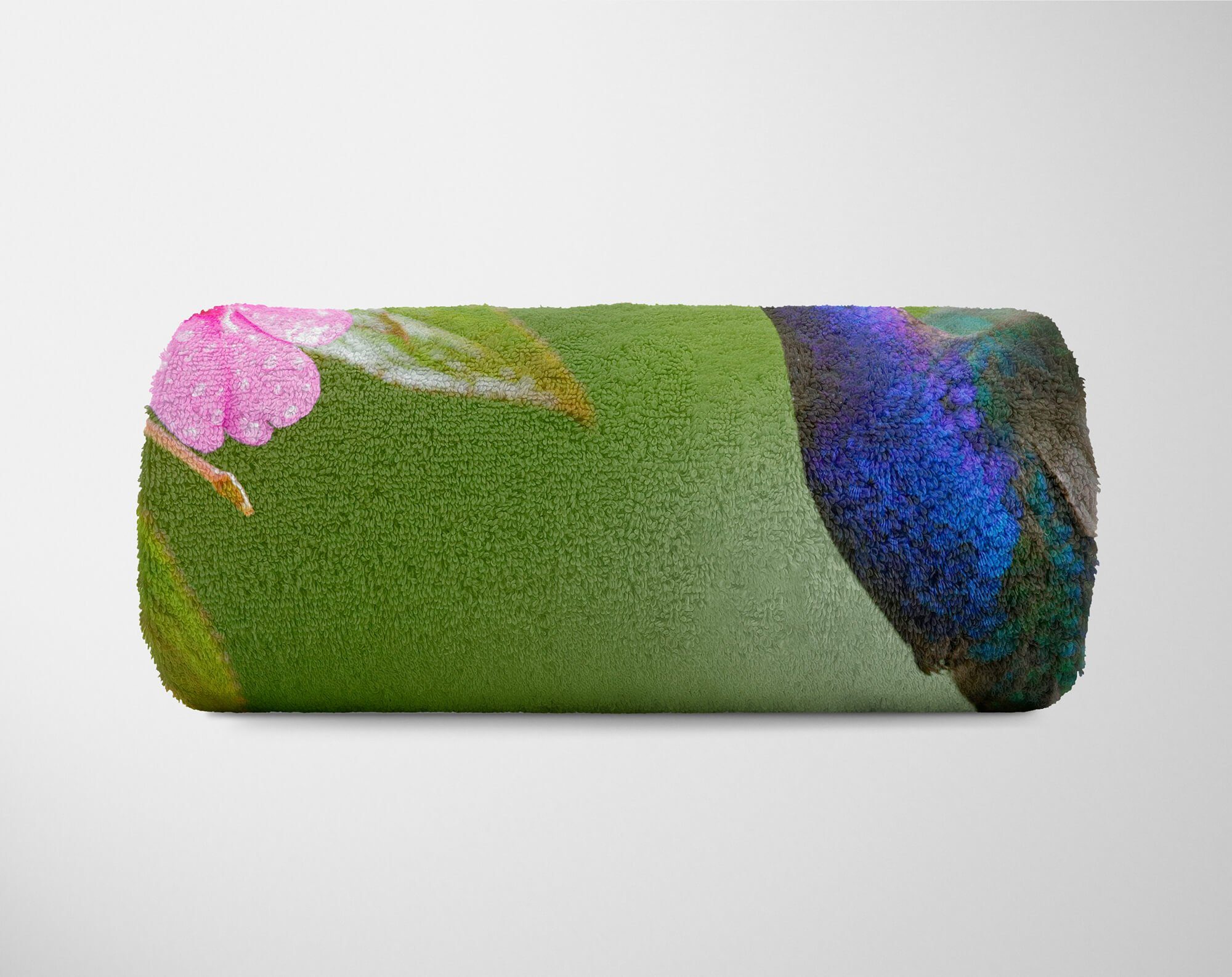 Tiermotiv Kolibri Blume, Kuscheldecke (1-St), Baumwolle-Polyester-Mix Handtuch Handtuch Strandhandtuch Saunatuch mit Sinus Art Handtücher