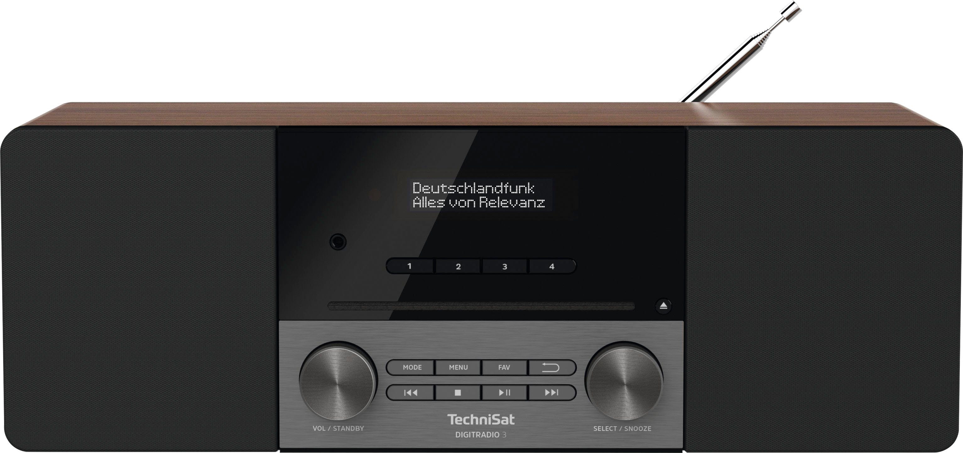 W, Digitalradio in DIGITRADIO Made TechniSat CD-Player, (DAB) 3 RDS, Germany) Nussbaum 20 UKW (DAB), mit (Digitalradio