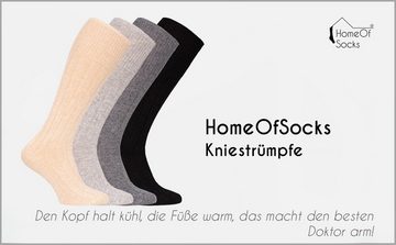 HomeOfSocks Kniestrümpfe Merino Kaschmir Kniestrumpf Luxuriöse Wollsocken Extra Weich Kniestrümpfe mit Merino- und Kashmirwolle