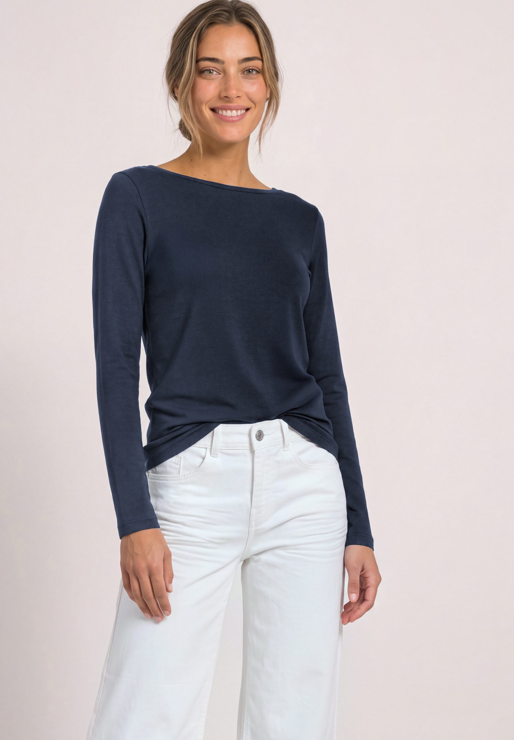 STREET ONE Langarmshirt mit U-Boot-Ausschnitt