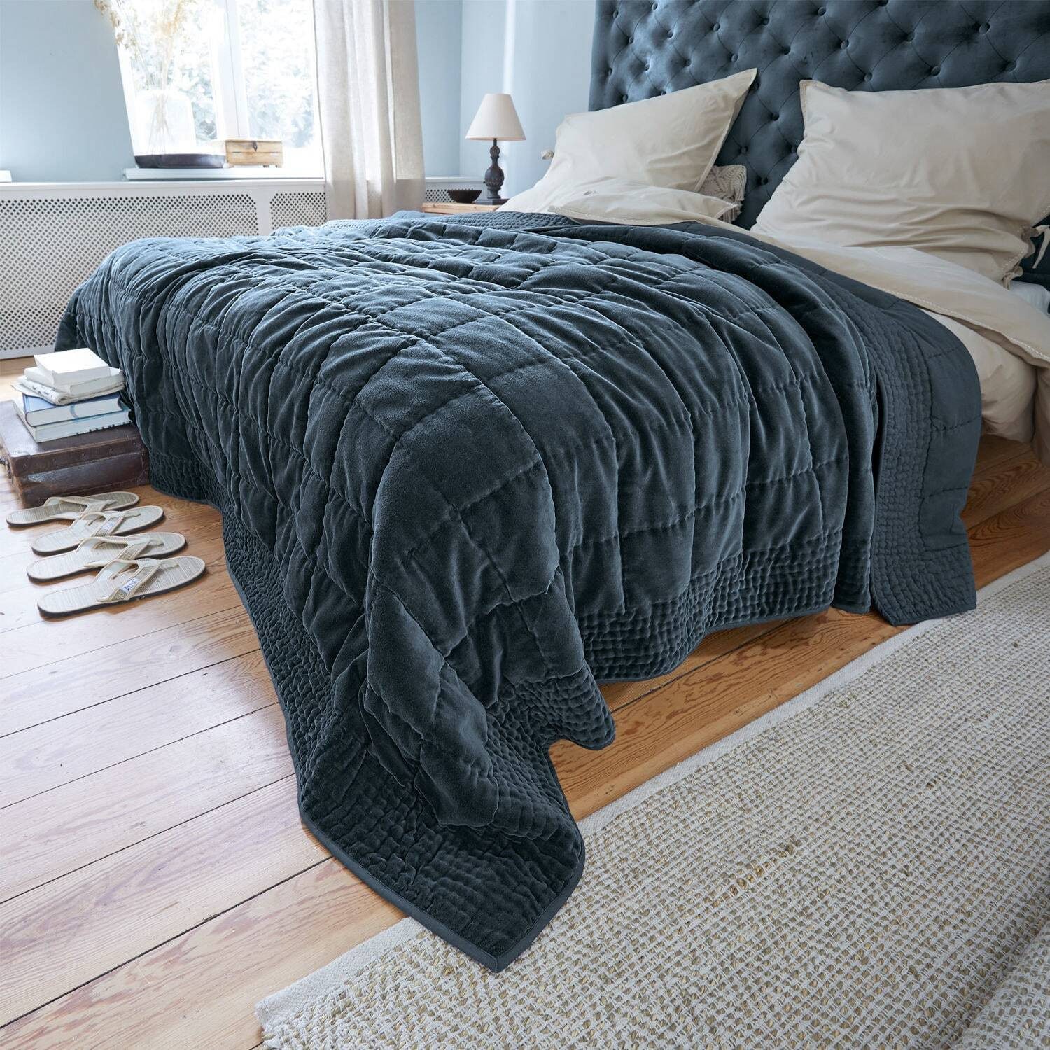 Mirabeau Tagesdecke Quilt Arasta petrol günstig online kaufen