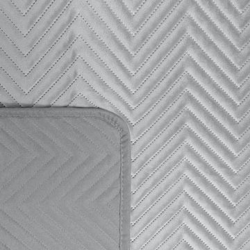 Bettüberwurf gesteppt mit Muster, samtige Oberfläche, Eurofirany, 230x260cm, inkl. 2 Kissenbezüge 45x45 cm, Premium-Kollektion