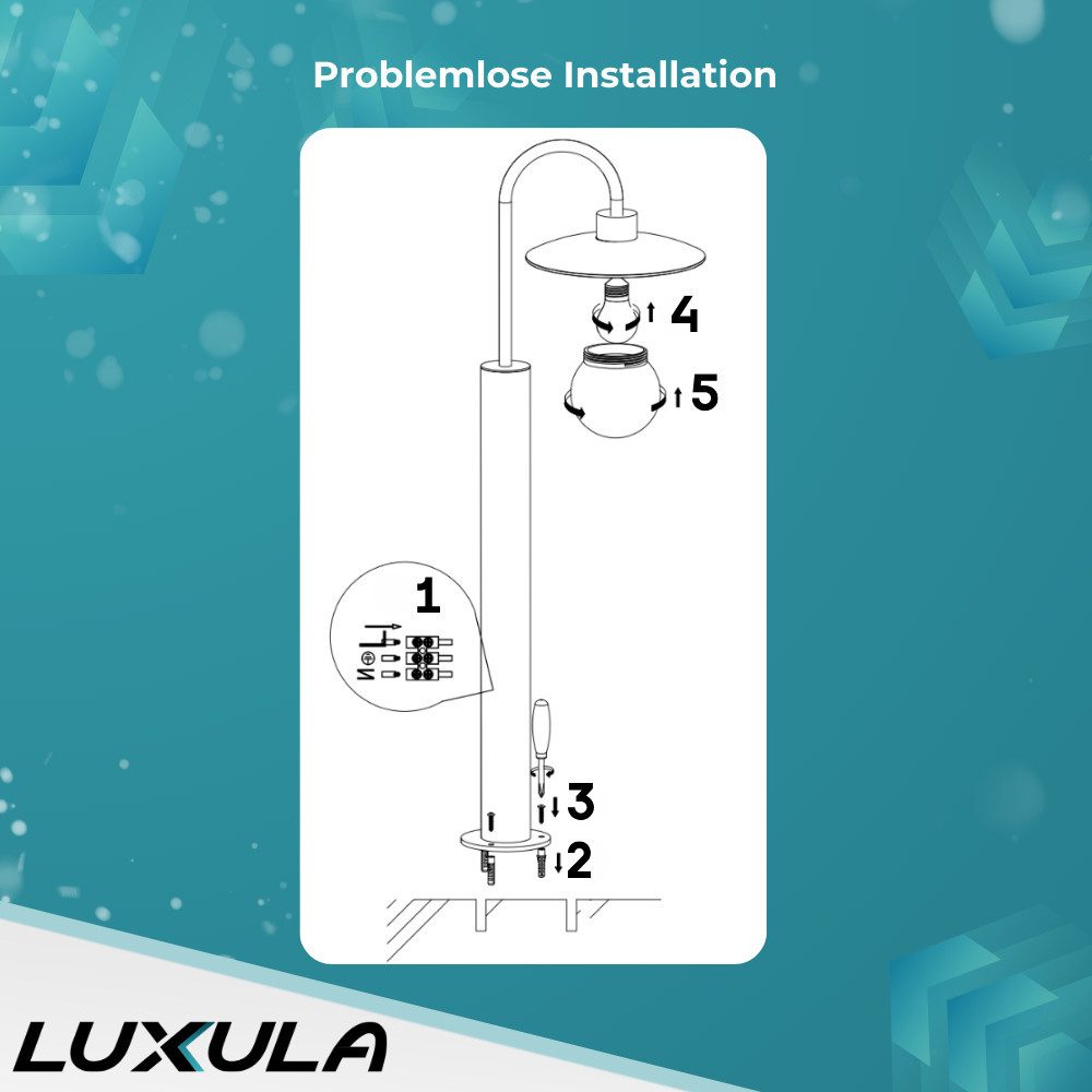 LUXULA LED Pollerleuchte LUXULA LED Wegeleuchte 10 W schwarz
