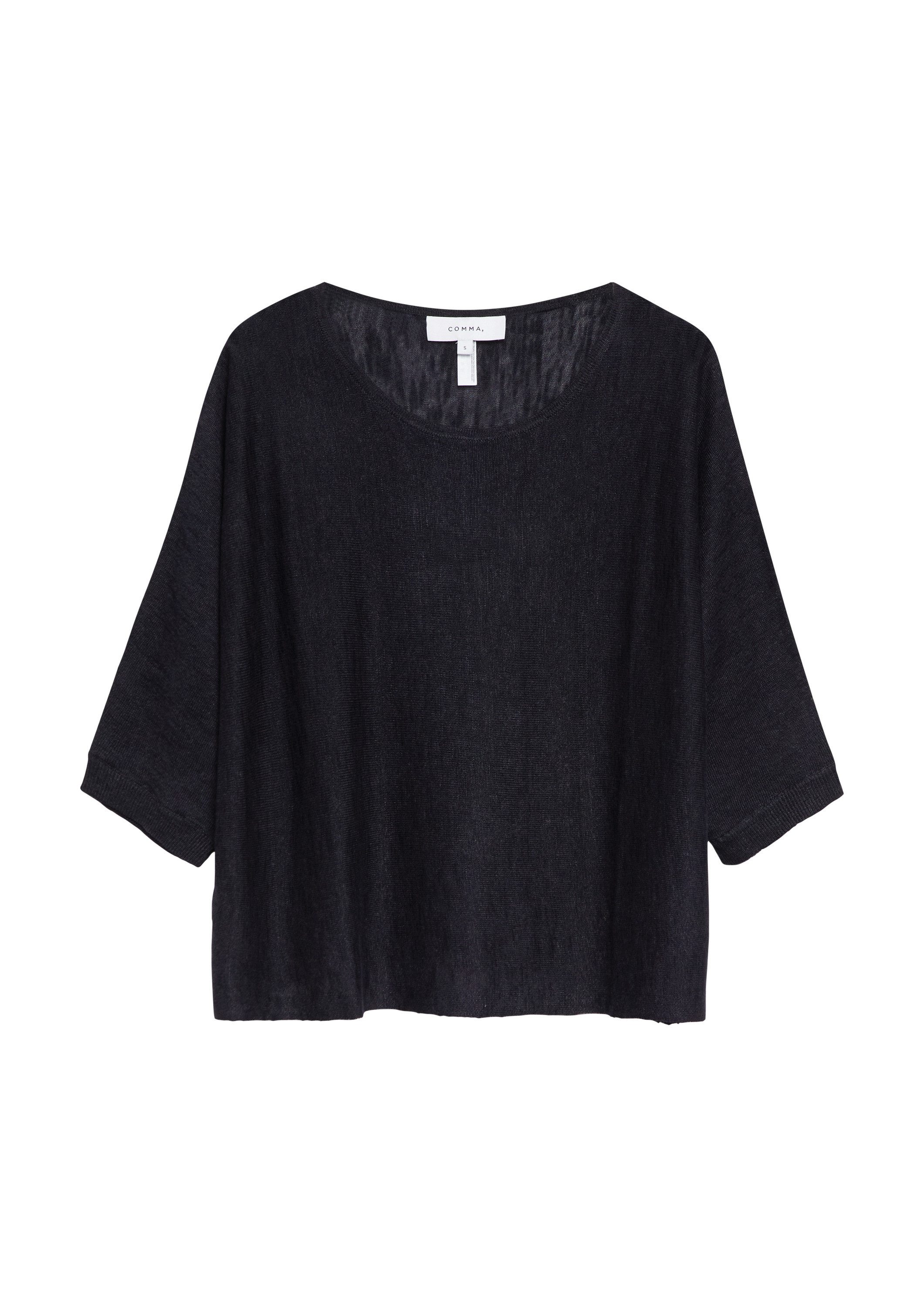 comma Poncho Indoor-Poncho High-Summer Poncho-Pullover aus Leinen-Mix