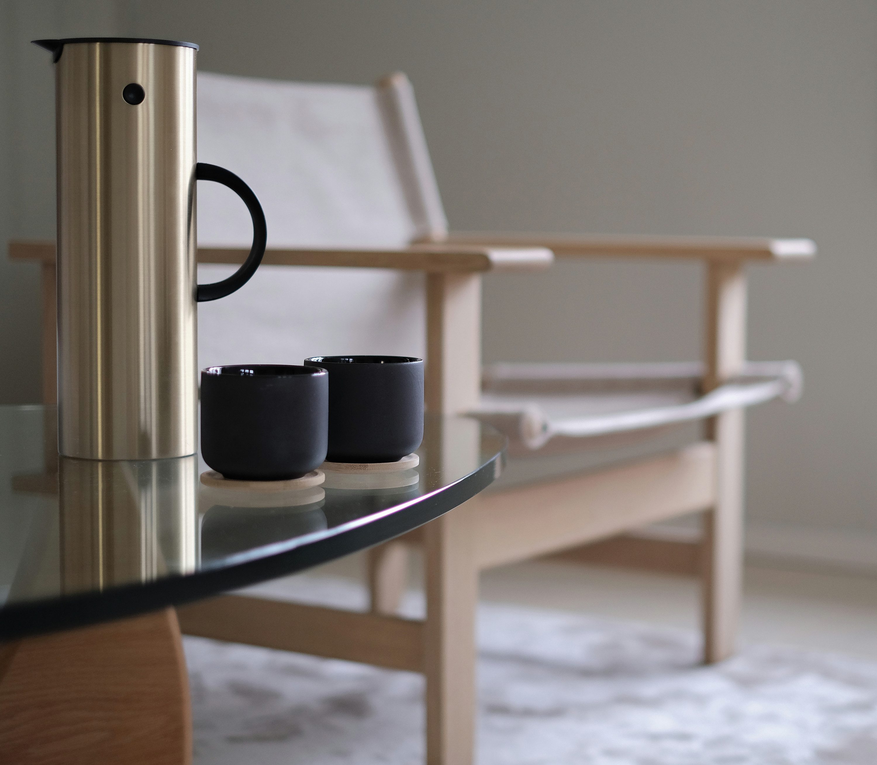 Stelton Becher Stelton Theo Becher mit Untersetzer 0.2 l. Black, Steinzeug