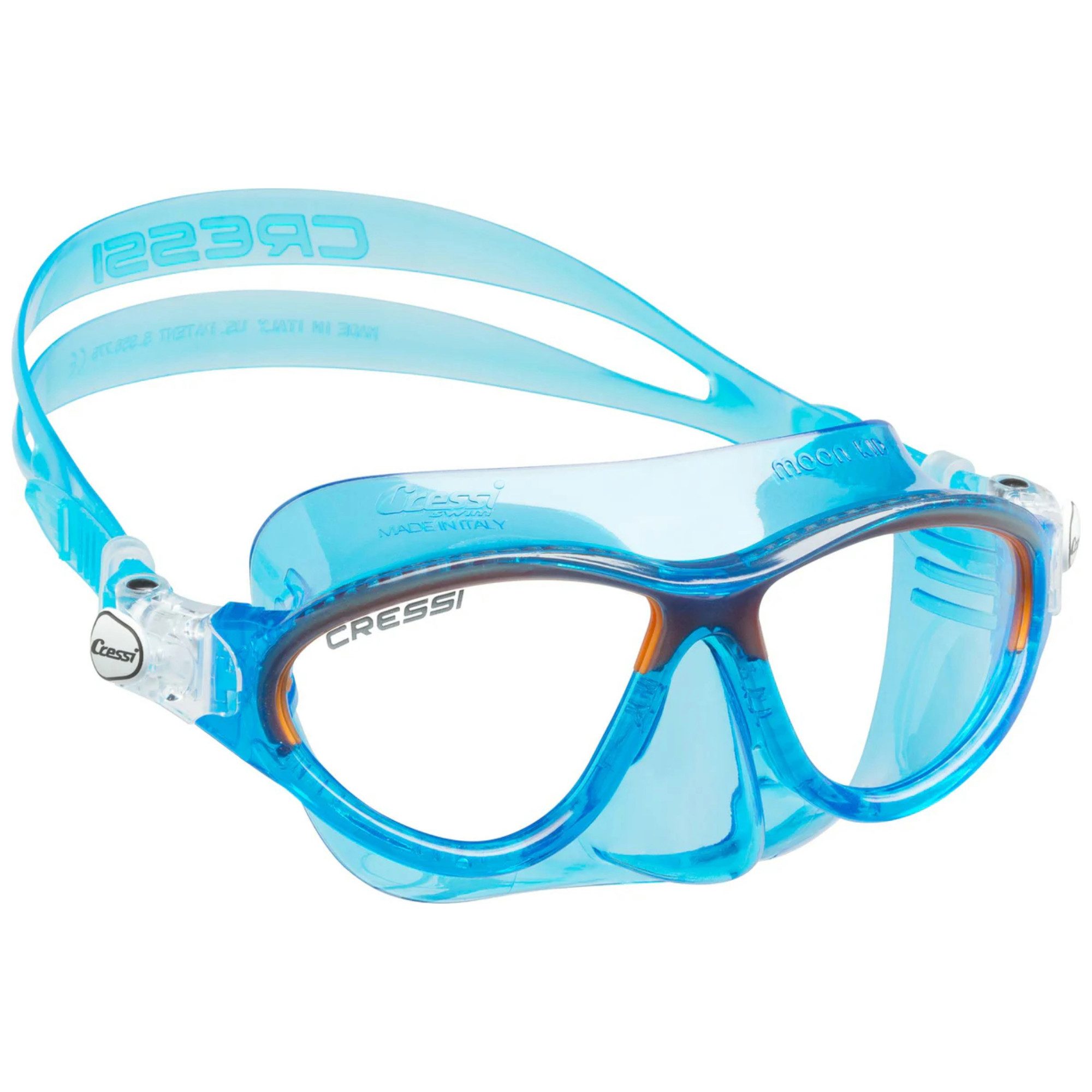 Cressi Schwimmbrille Moon Kids Maske - Blue/Orange