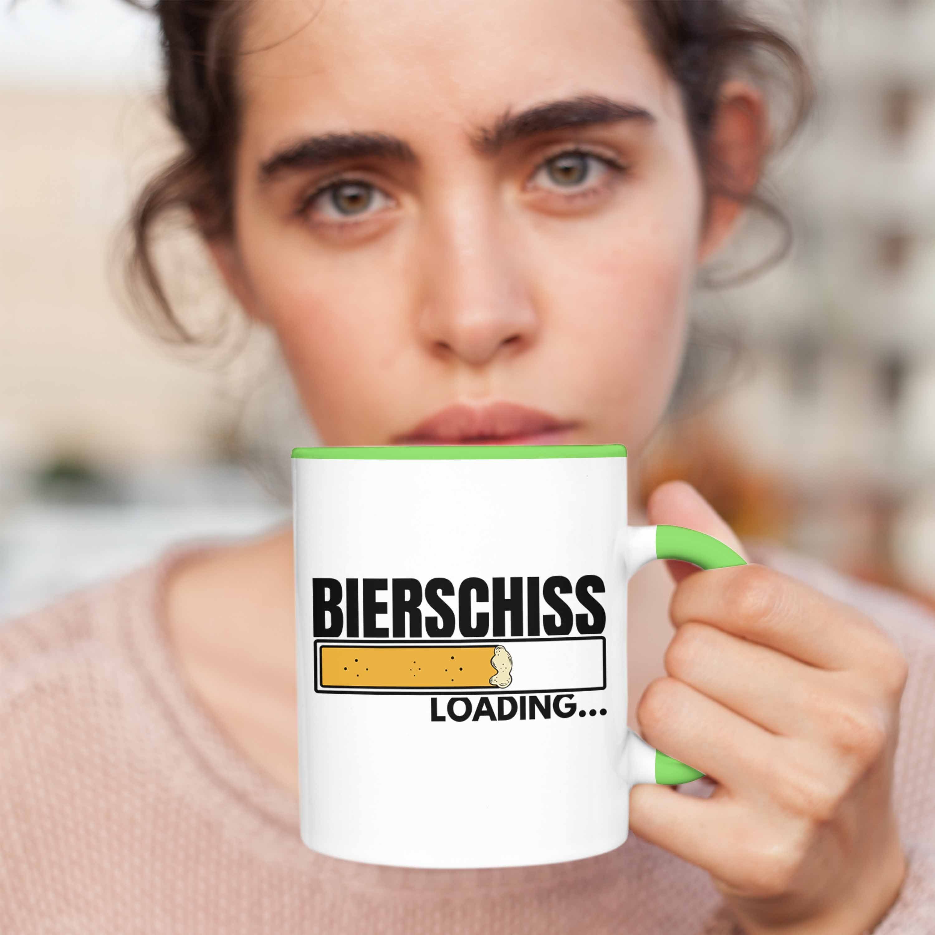 Trendation - Männer Loading Trendation Tasse Party Grün Tasse Spruch Lustiger Bierschiss Mann Geschenkidee