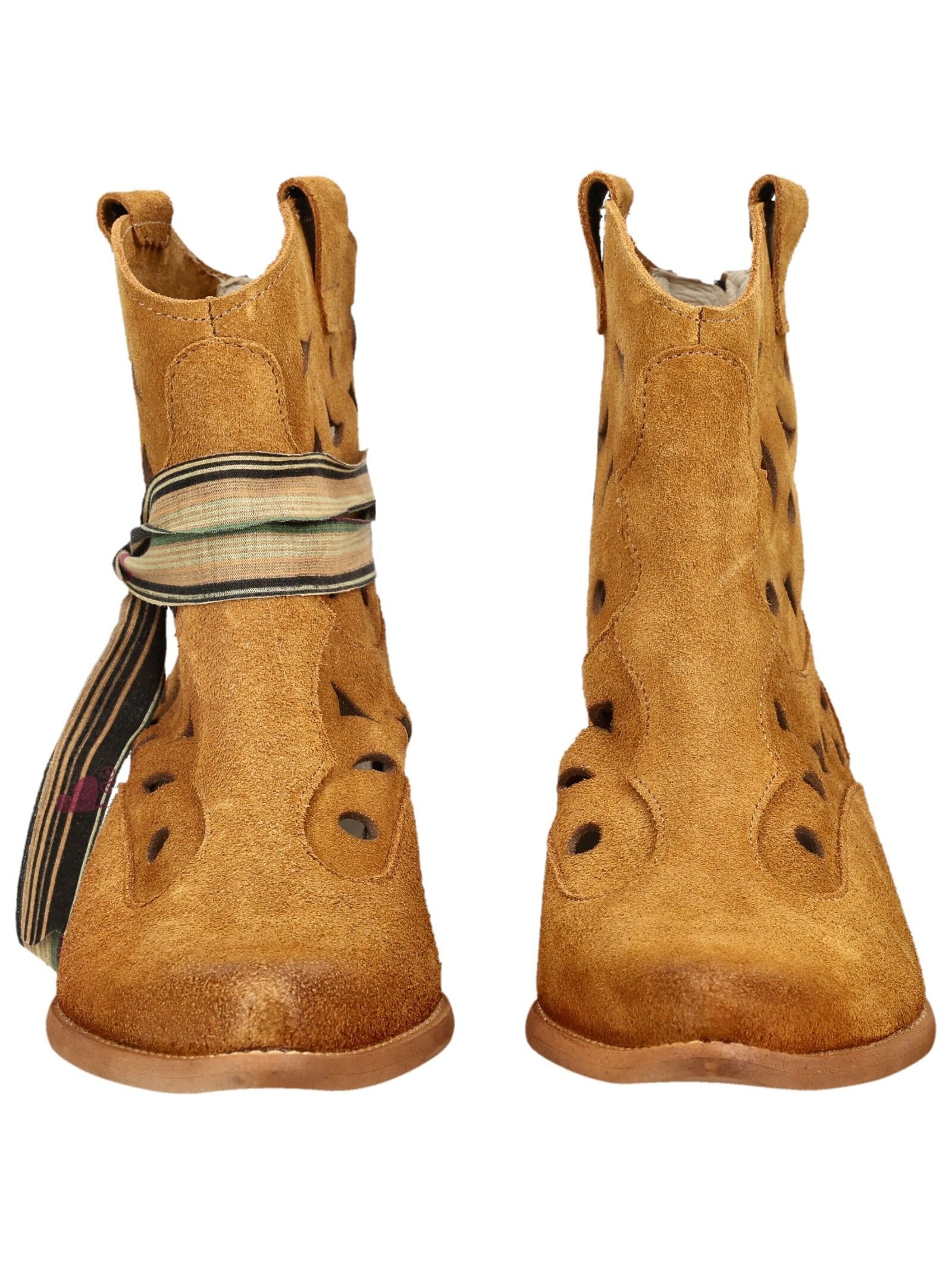 Felmini Stiefelette Veloursleder Cowboy Stiefelette
