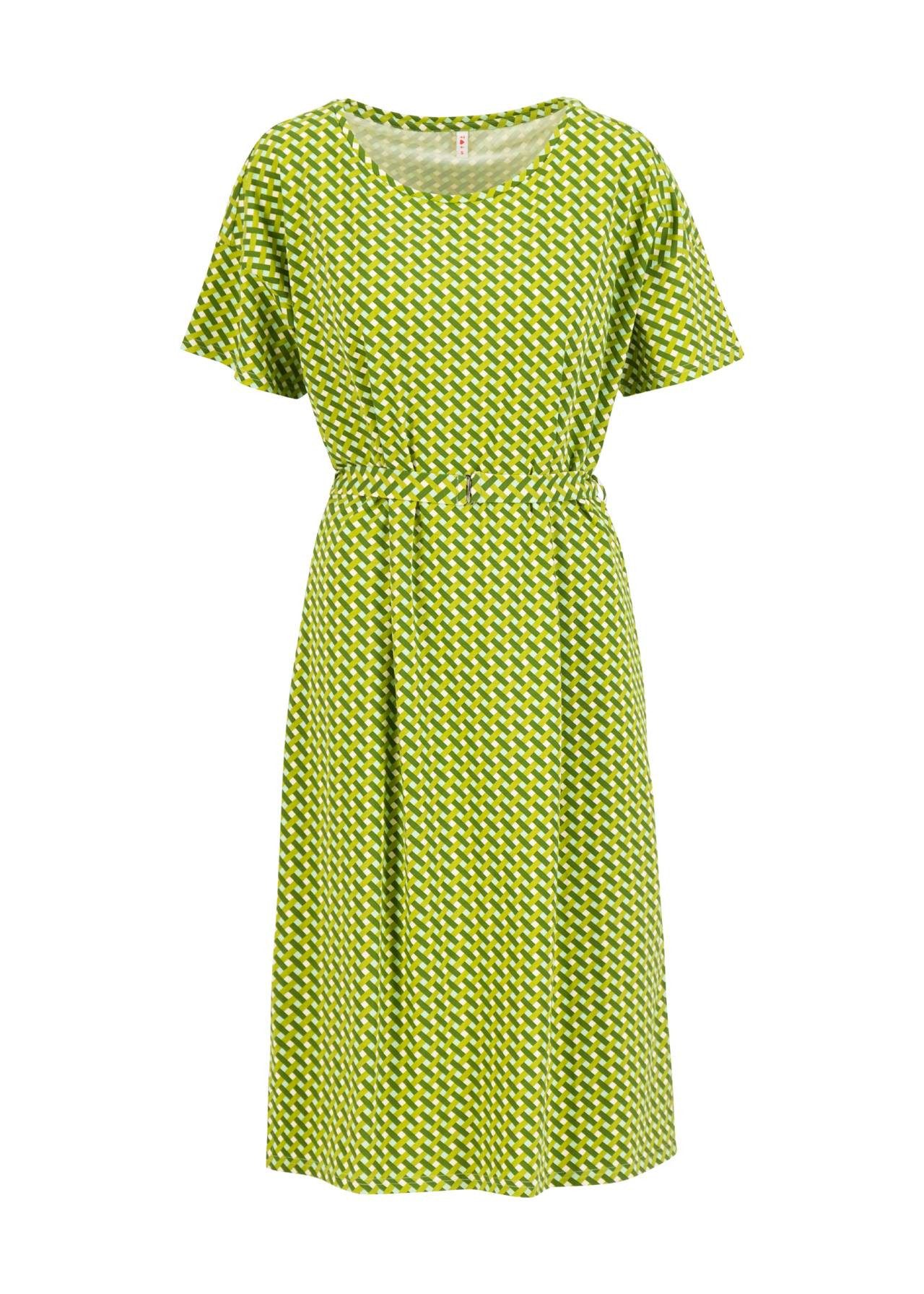 Blutsgeschwister Sommerkleid - Easy Goes Happy - Kleid Damen - Midikleid - Jerseykleid Abnehmbarer Bindegürtel