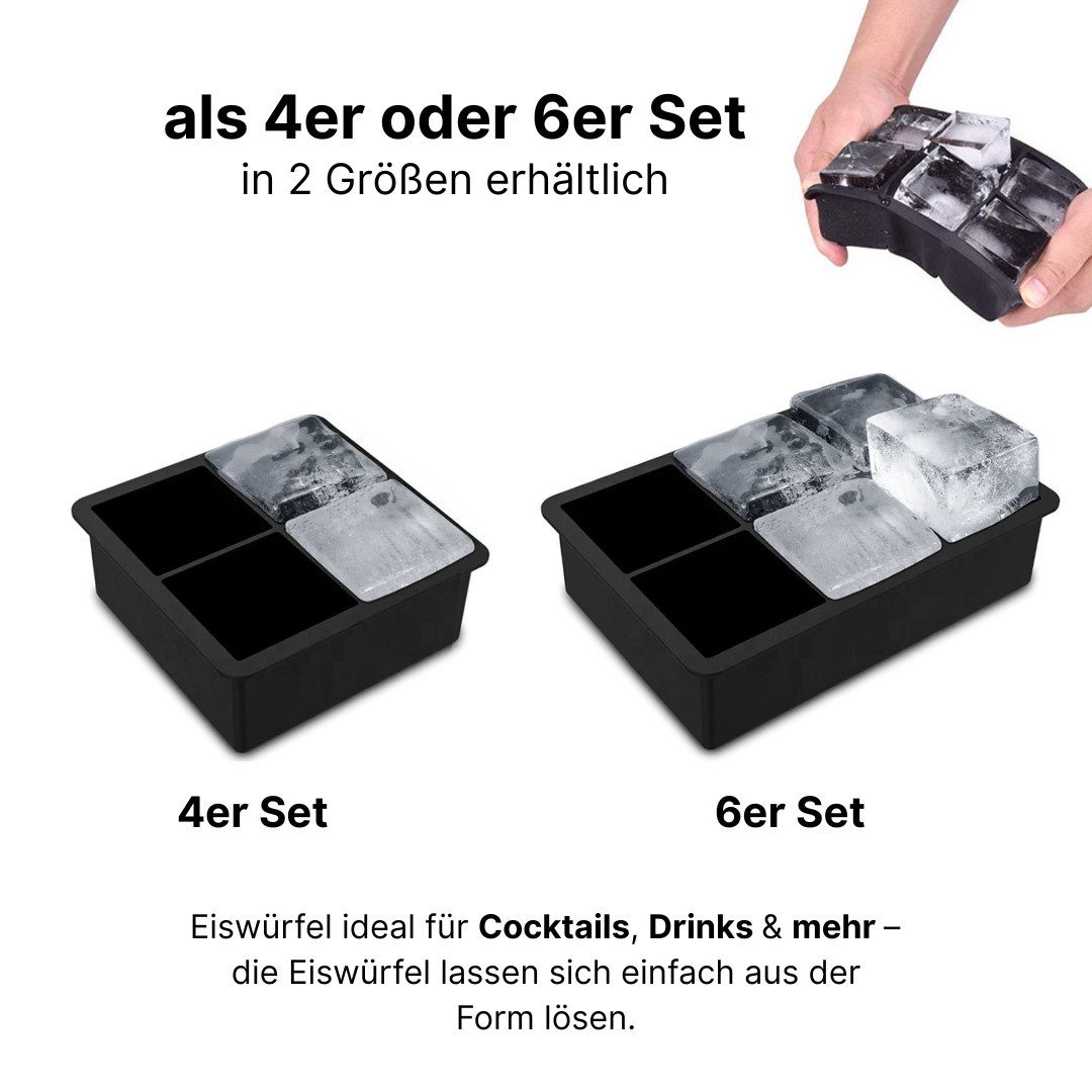 LIVINA HOME Eiswürfelform Silikon mit Trichter, bpa frei & leichtes herauslösen, Eckig, Kugel – Bild 2 von 4