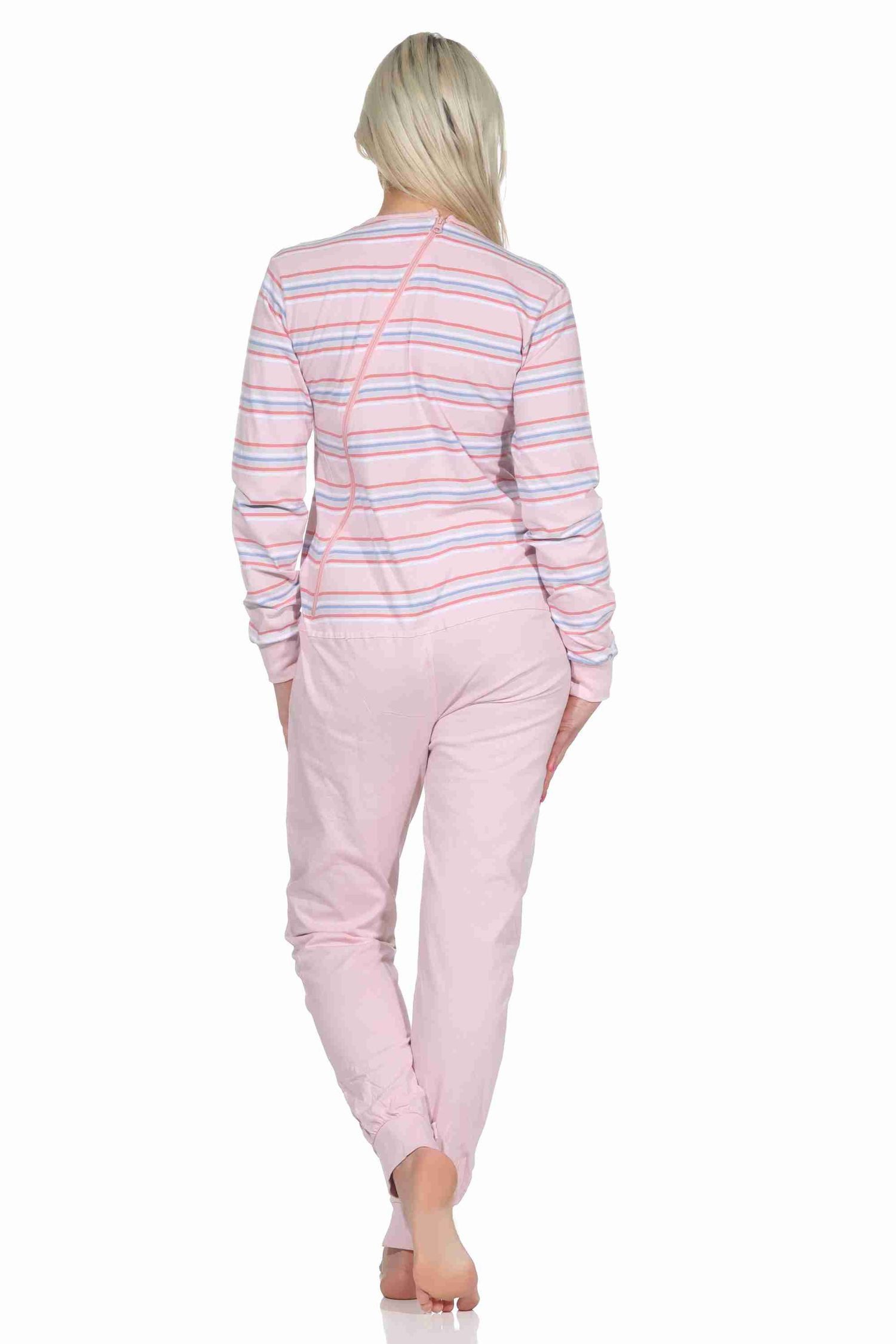 Normann Pyjama Damen Pflegeoverall langarm mit Reissverschluss am Rücken und Bein – Bild 2 von 4