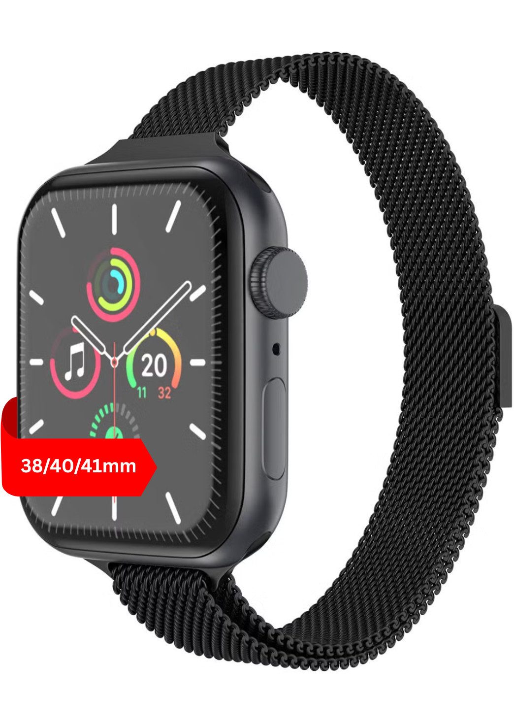 S&T Design Smartwatch-Armband Armband für Apple Watch Edelstahl Magnetisch Mesh Milanaise Dünn, Kompatibel mit Apple Watch 38 / 40 / 41/ 42 / 44 / 45 / 46 / 49 Dünn
