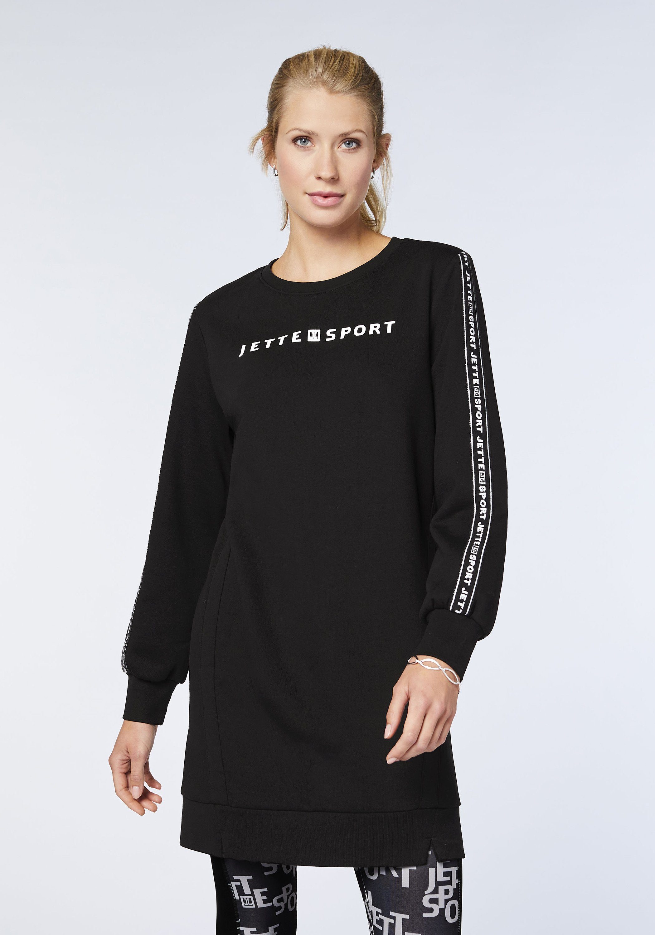 JETTE SPORT Sweatkleid mit Deep Black Logo-Dekor 19-3911