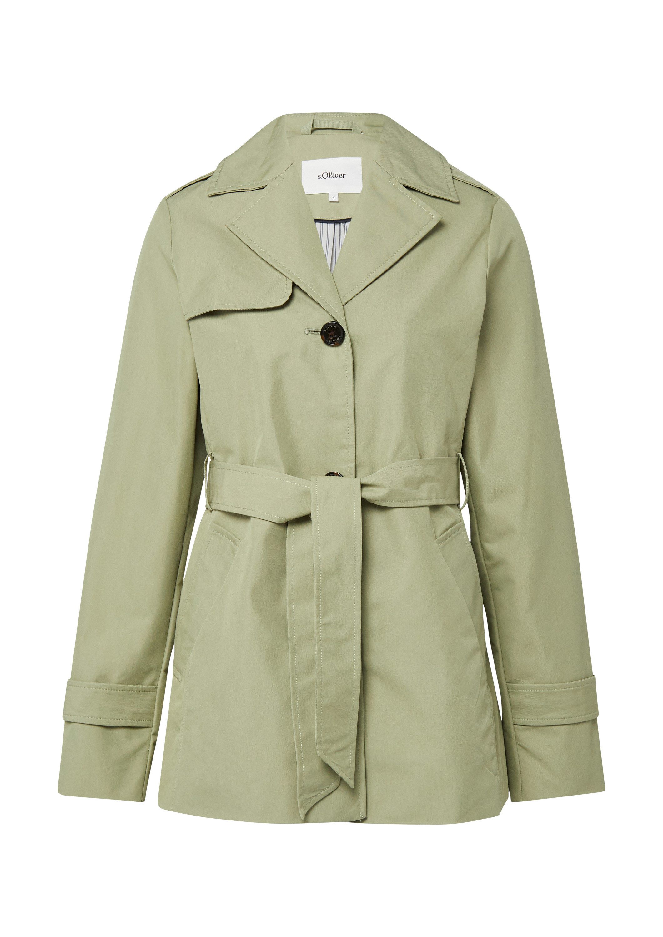s.Oliver Trenchcoat Outdoor-Jacke Wasserabweisender Trenchcoat im Slim Fit