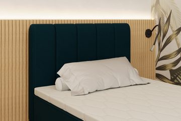 PANDA MÖBEL GmbH Boxspringbett Avalon, 90x200, 100x200, 120x200, Polsterbett mit Bettkasten und Topper