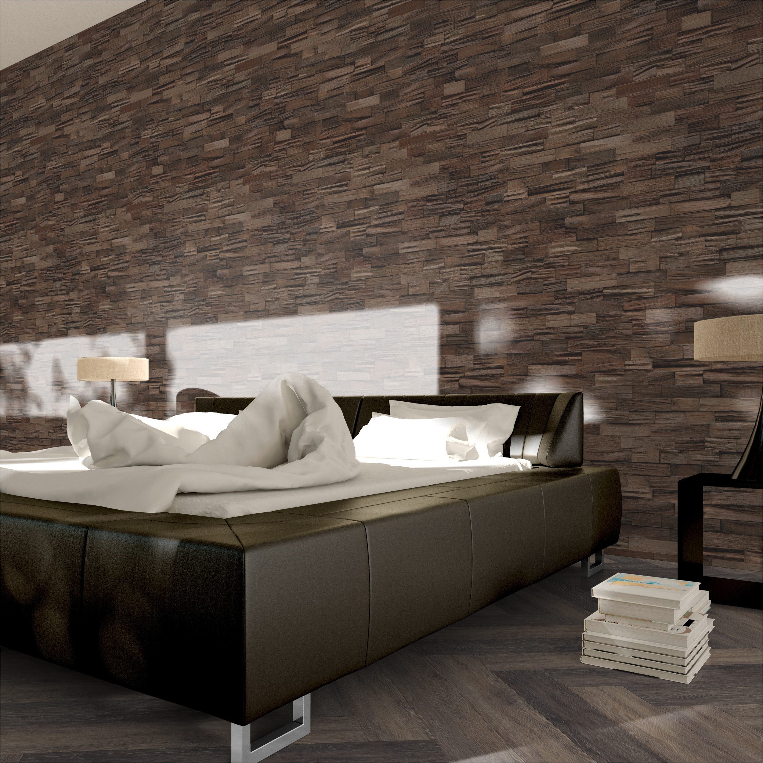INDO 3D Wandpaneel Axewood FSC Bangkirai, BxL: 20,00x50,00 cm, 0,10 qm, (Packung mit 0,50 m², Versandkostenfreie Lieferung) Echtholz Wandverkleidung mit 3D-Effekt