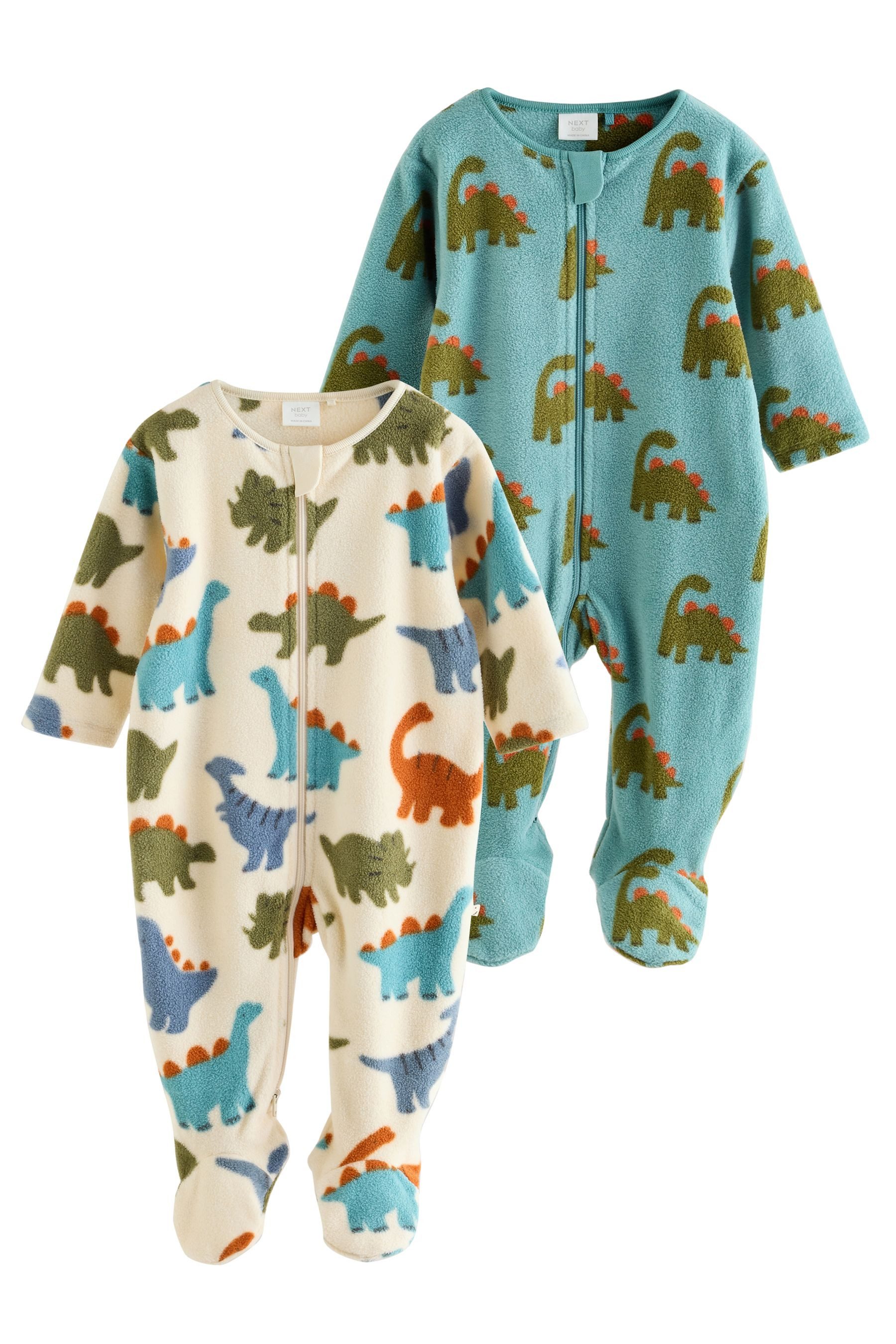 Next Schlafoverall Baby-Schlafanzüge aus Mikrofleece mit RV, 2er-Pack (2-tlg)