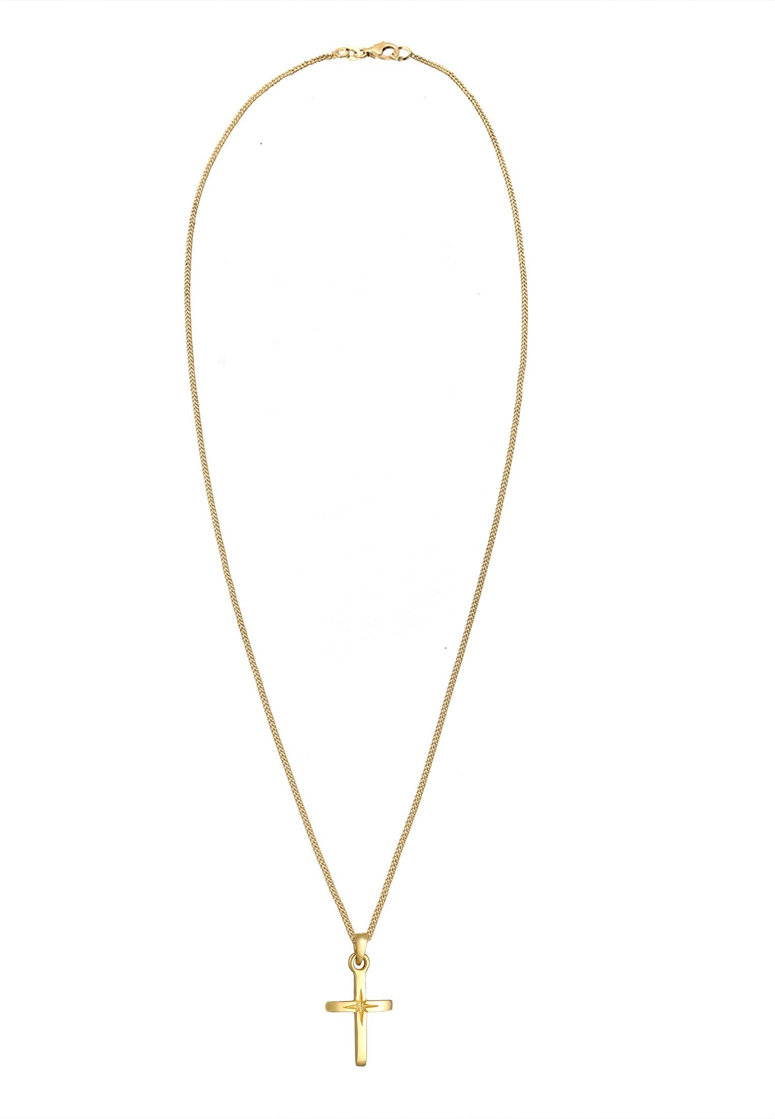 Elli Kette mit Anhänger Kreuz Anhänger Klassik Kommunion 925 Silber, Kreuz