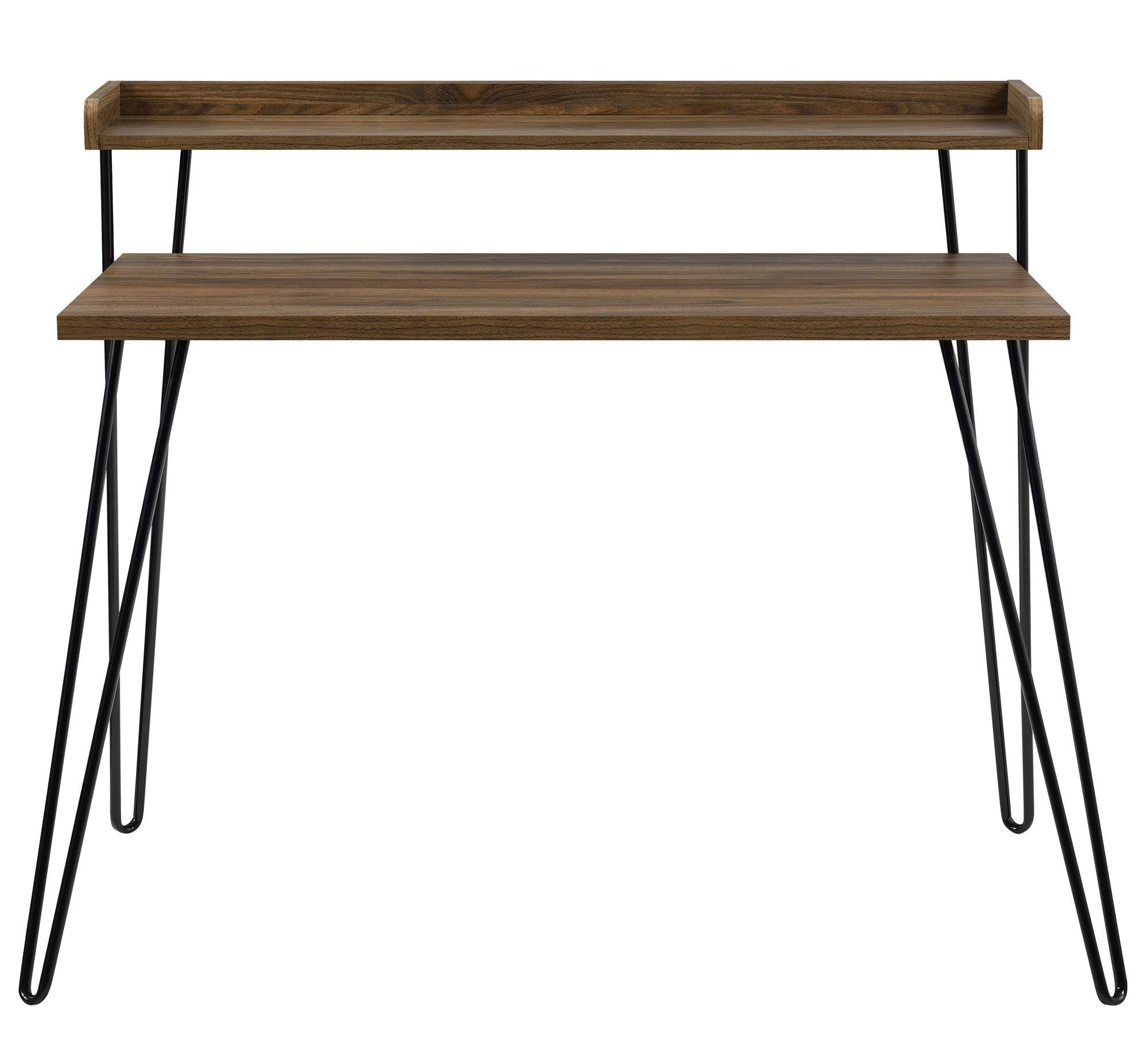 loft24 Schreibtisch Haven, mit extra Ablagefläche, Hairpin Metallbeine, Breite 113,5 cm